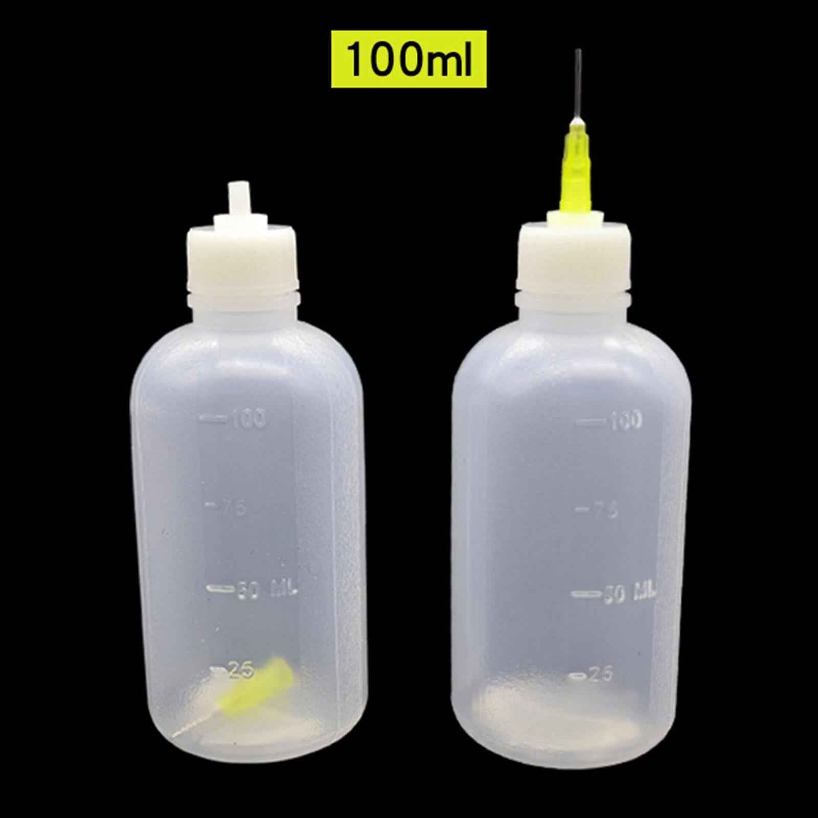 2x Plastic Needle Tip Glue Bottle Applicator Detachable W/ Lid for Paper