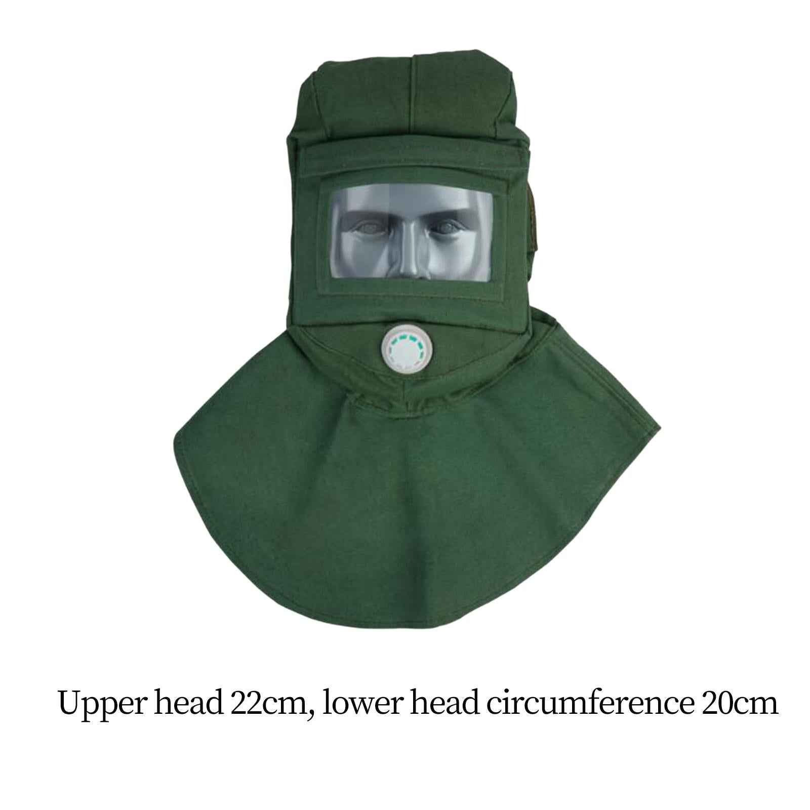 Sandblasting Hood Breathable Face Protective Helmet Sand Blasting Hood Cap Glass Lens