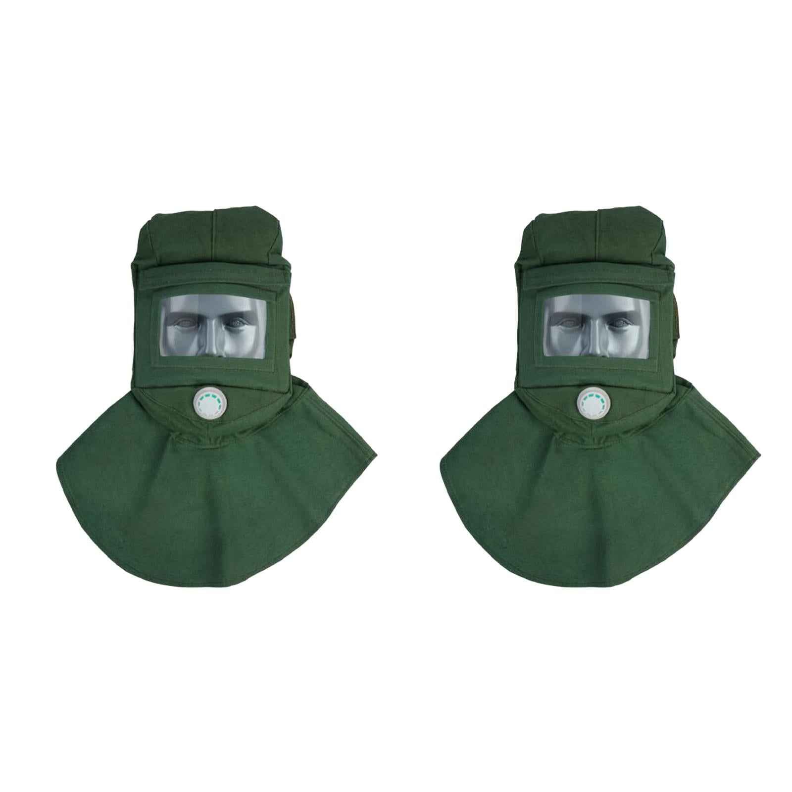 Sandblasting Hood Breathable Face Protective Helmet Sand Blasting Hood Cap Glass Lens