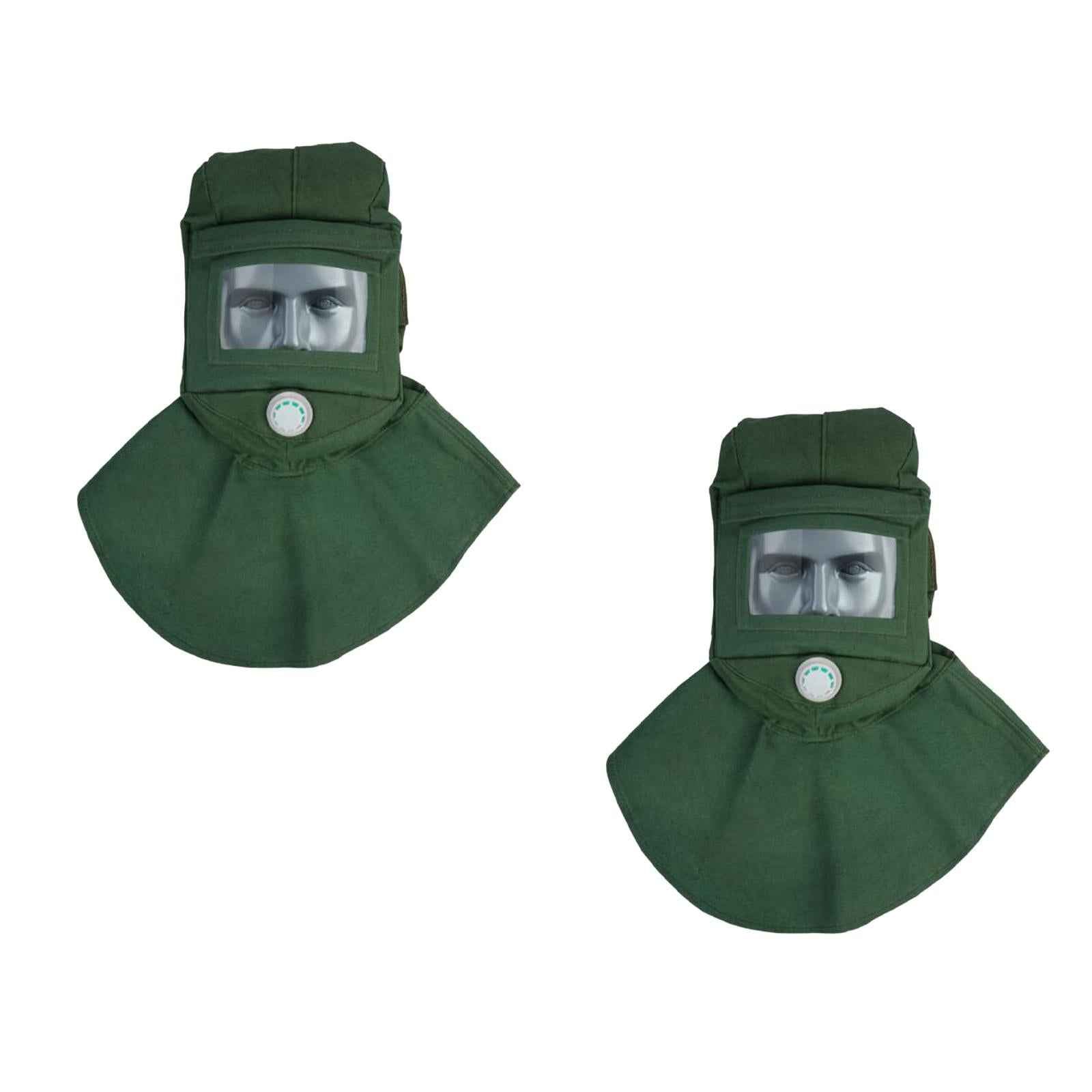 Sandblasting Hood Breathable Face Protective Helmet Sand Blasting Hood Cap Glass Lens