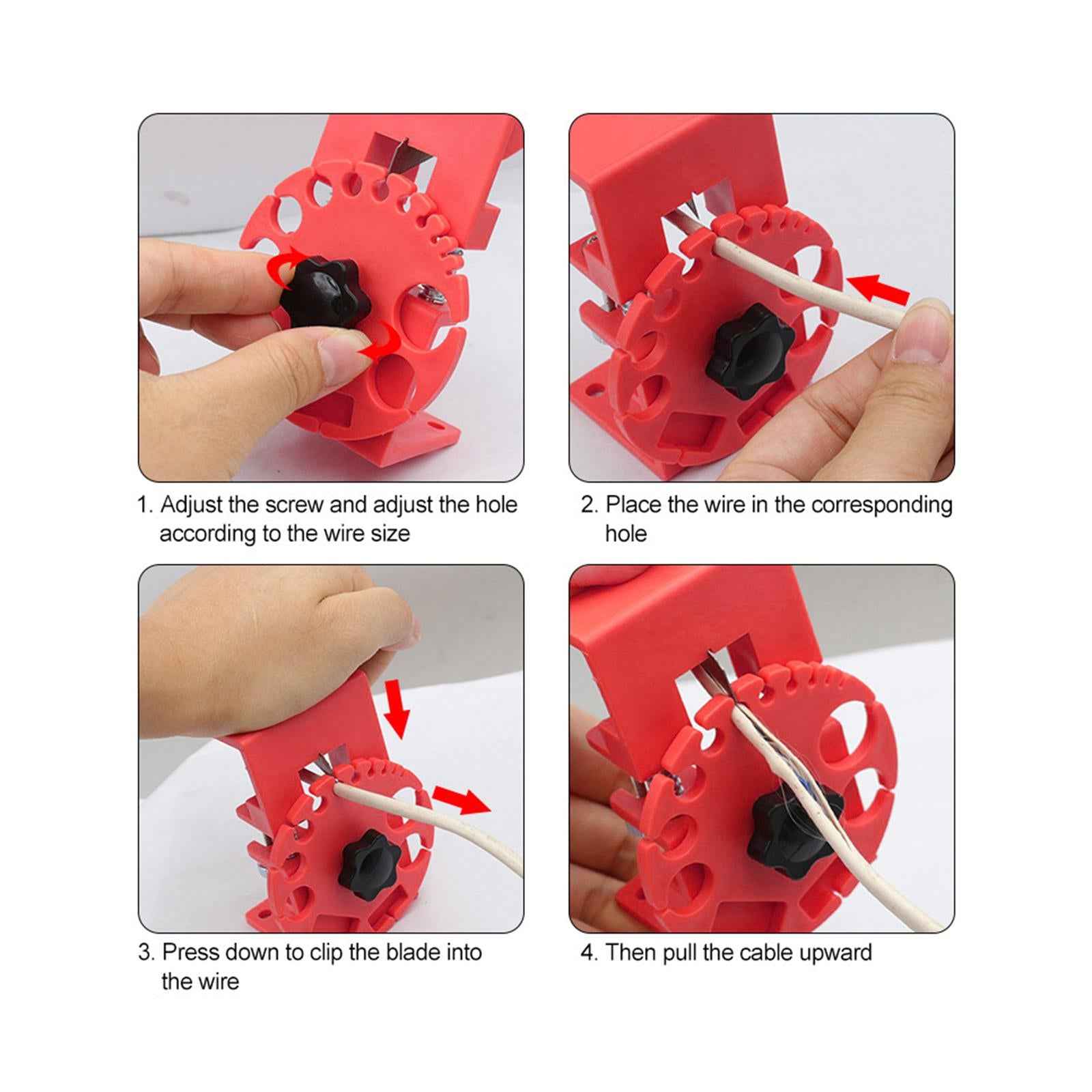 Copper Wire Stripper 0.9mm~16mm Quick Stripping Machine for Copper Recycling Red