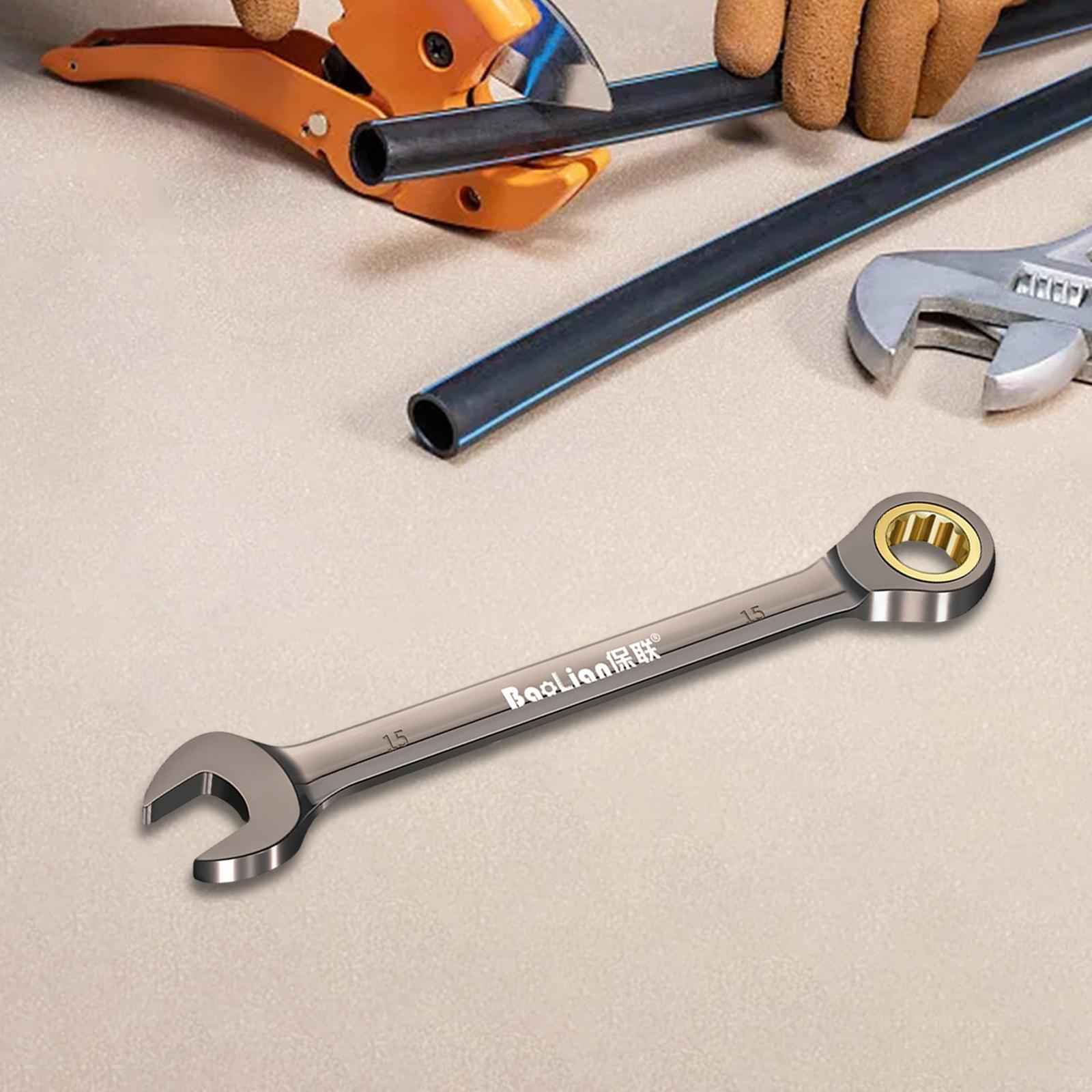 Ratchet Wrench Save Effort Portable Ratchet Spanner for Car Repair Home Bike 15mm