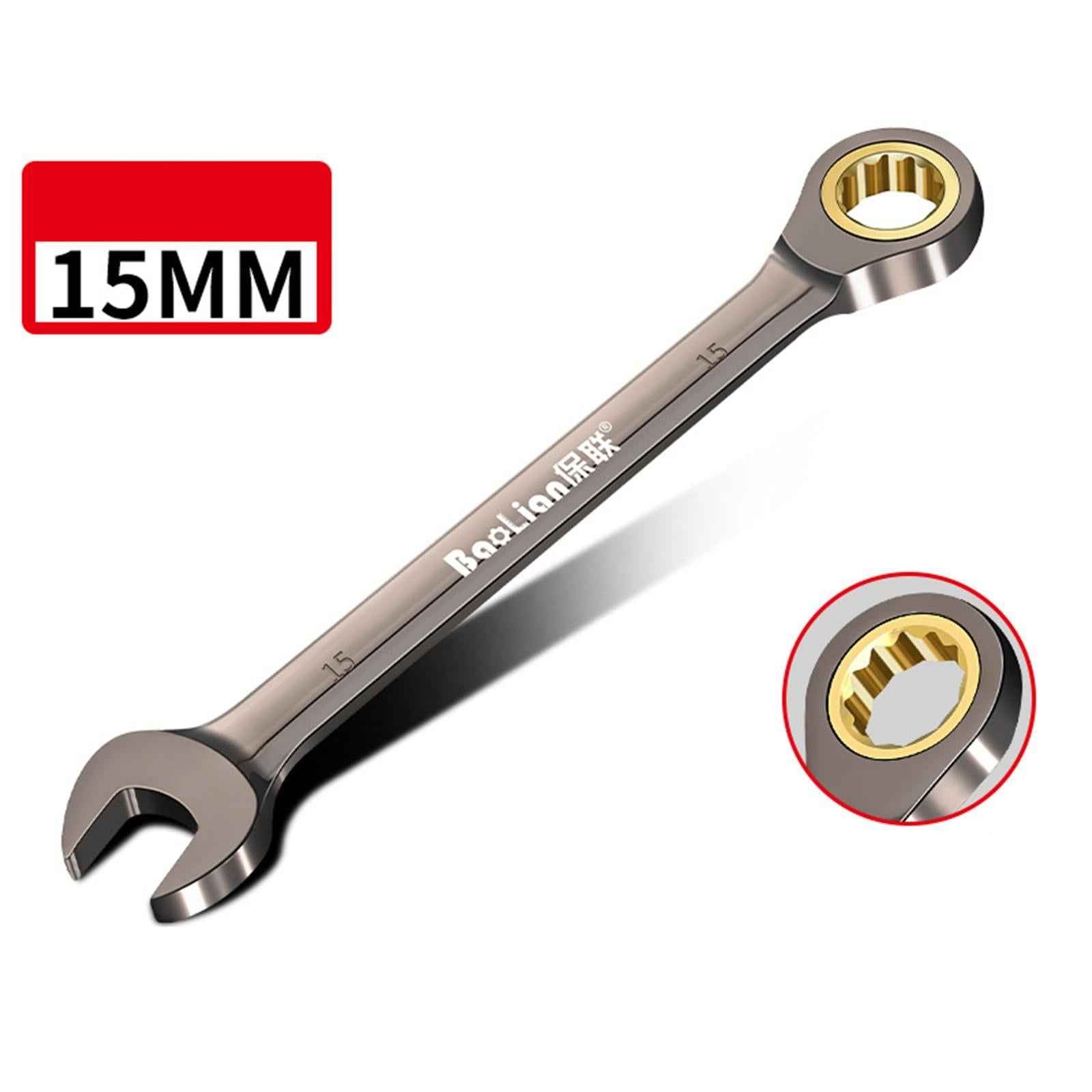 Ratchet Wrench Save Effort Portable Ratchet Spanner for Car Repair Home Bike 15mm