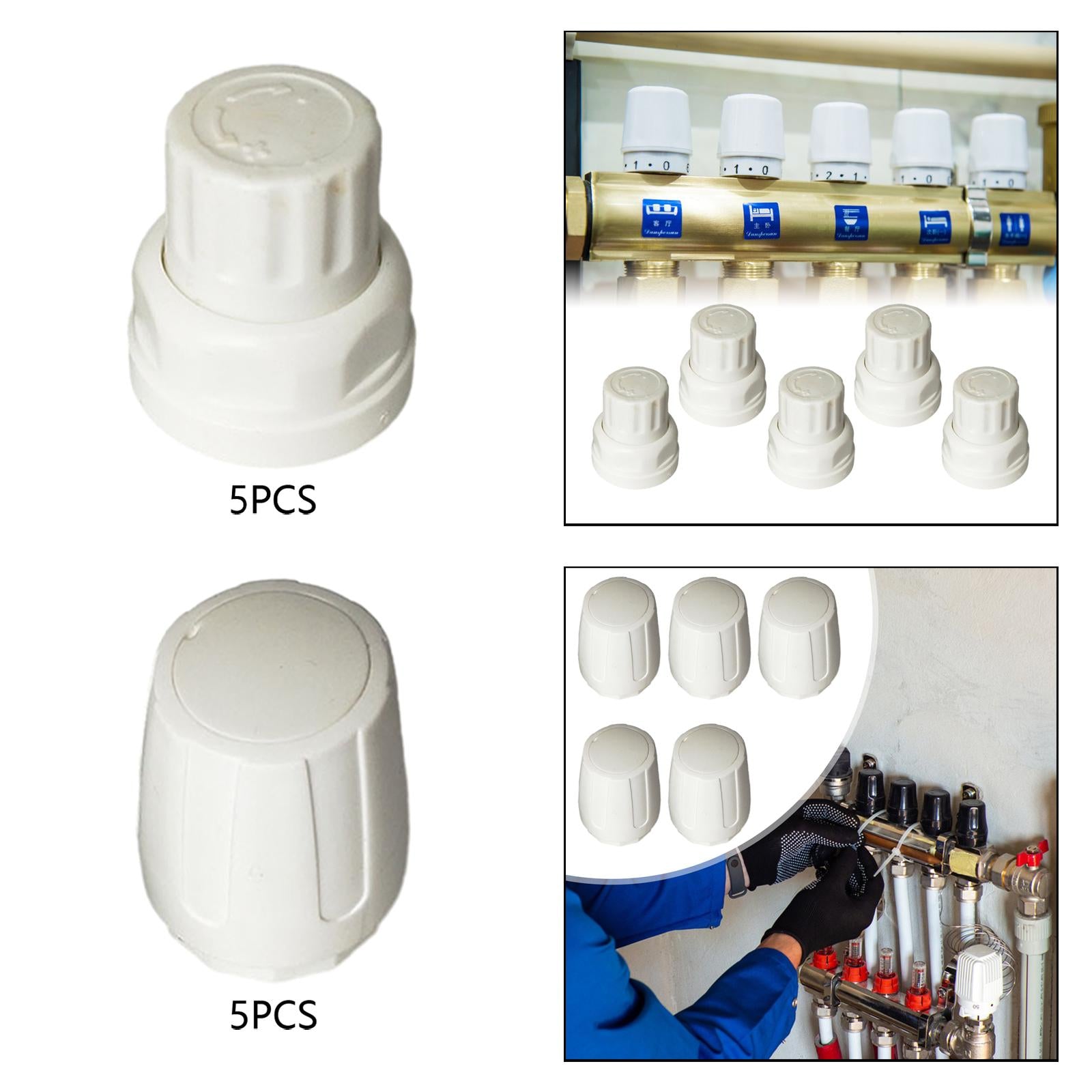 2x5 Pieces Radiator Valve Caps Replacement Professional Spare Parts for Adults Short style