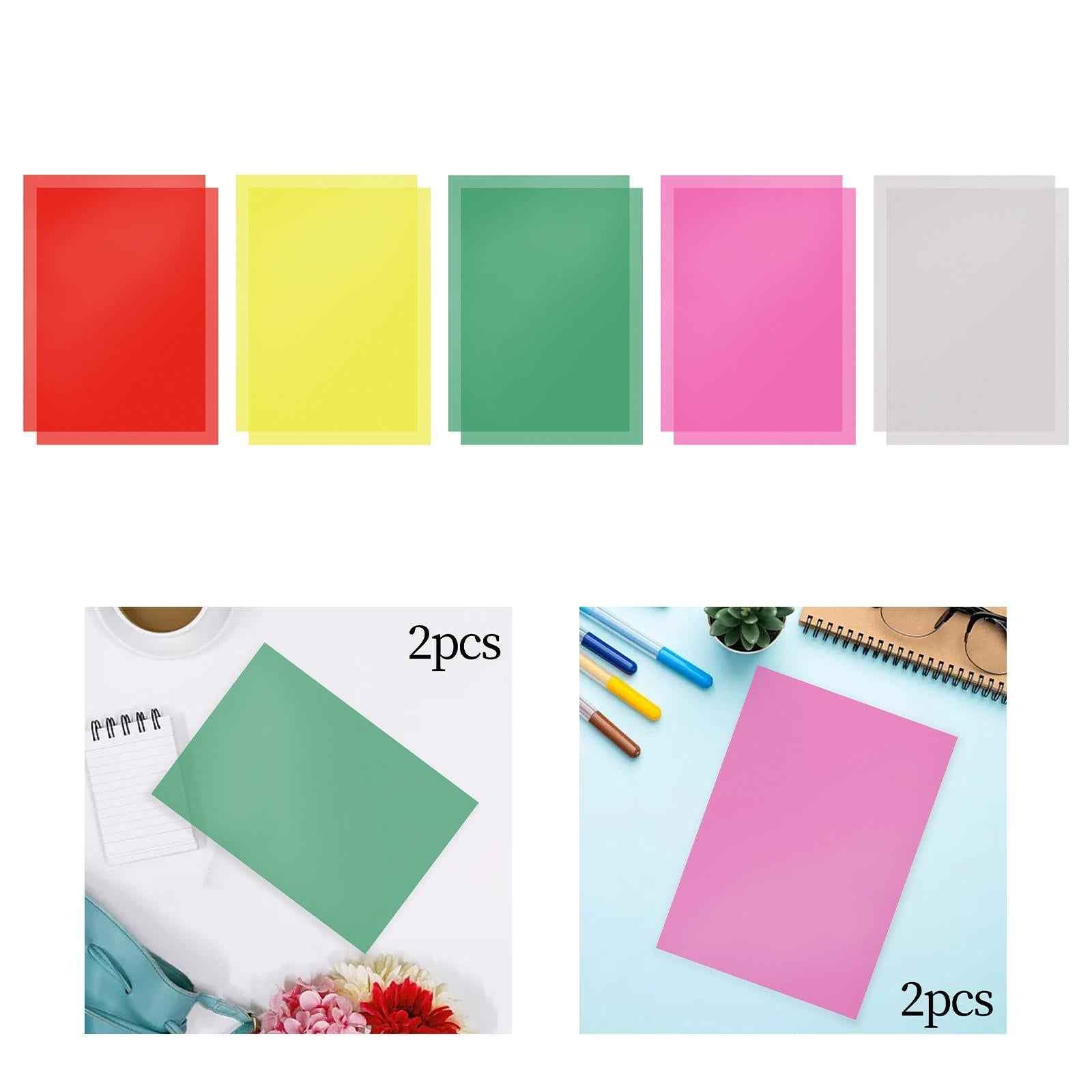 2 Pieces PVC Translucent Sheet A4 Colored Overlays for Lamp Headlight Crafts Red