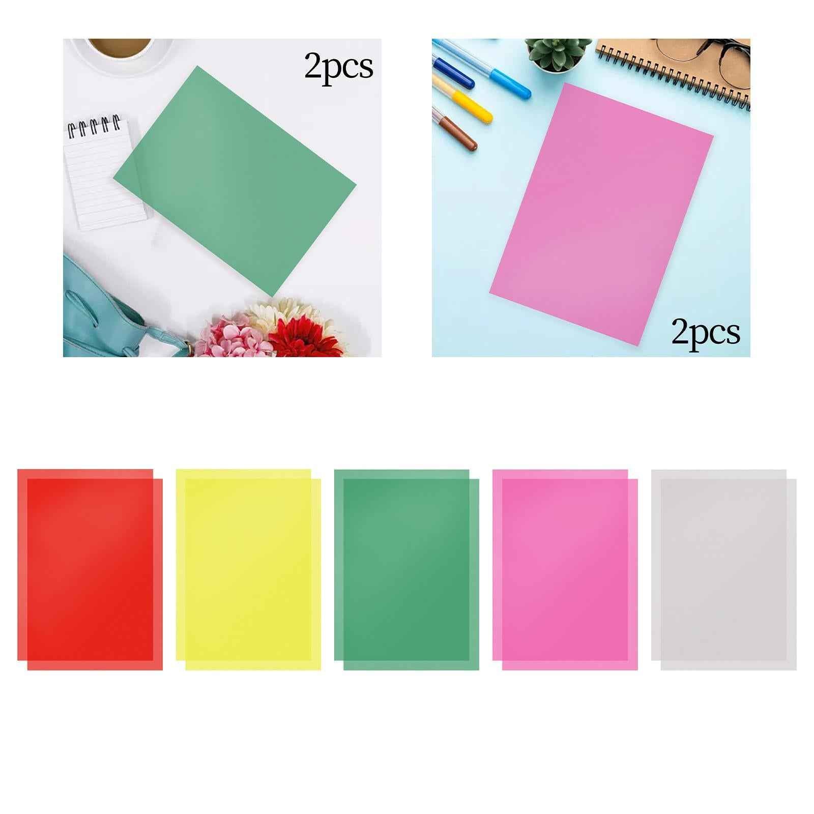 2 Pieces PVC Translucent Sheet A4 Colored Overlays for Lamp Headlight Crafts Red
