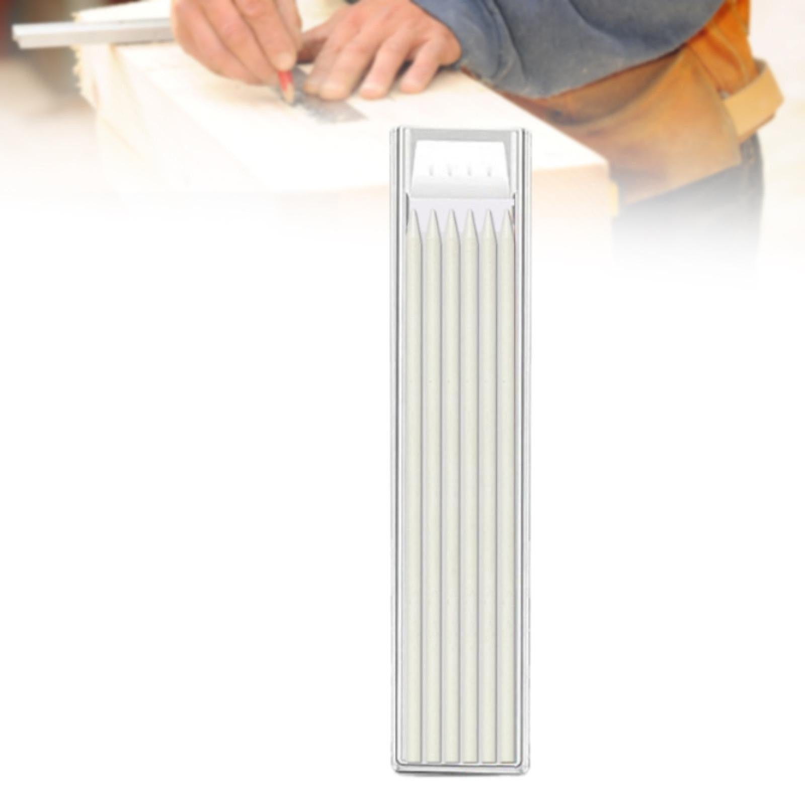 6x Carpenter Pencil Refills for DIY Project Woodworking Pencils Construction White