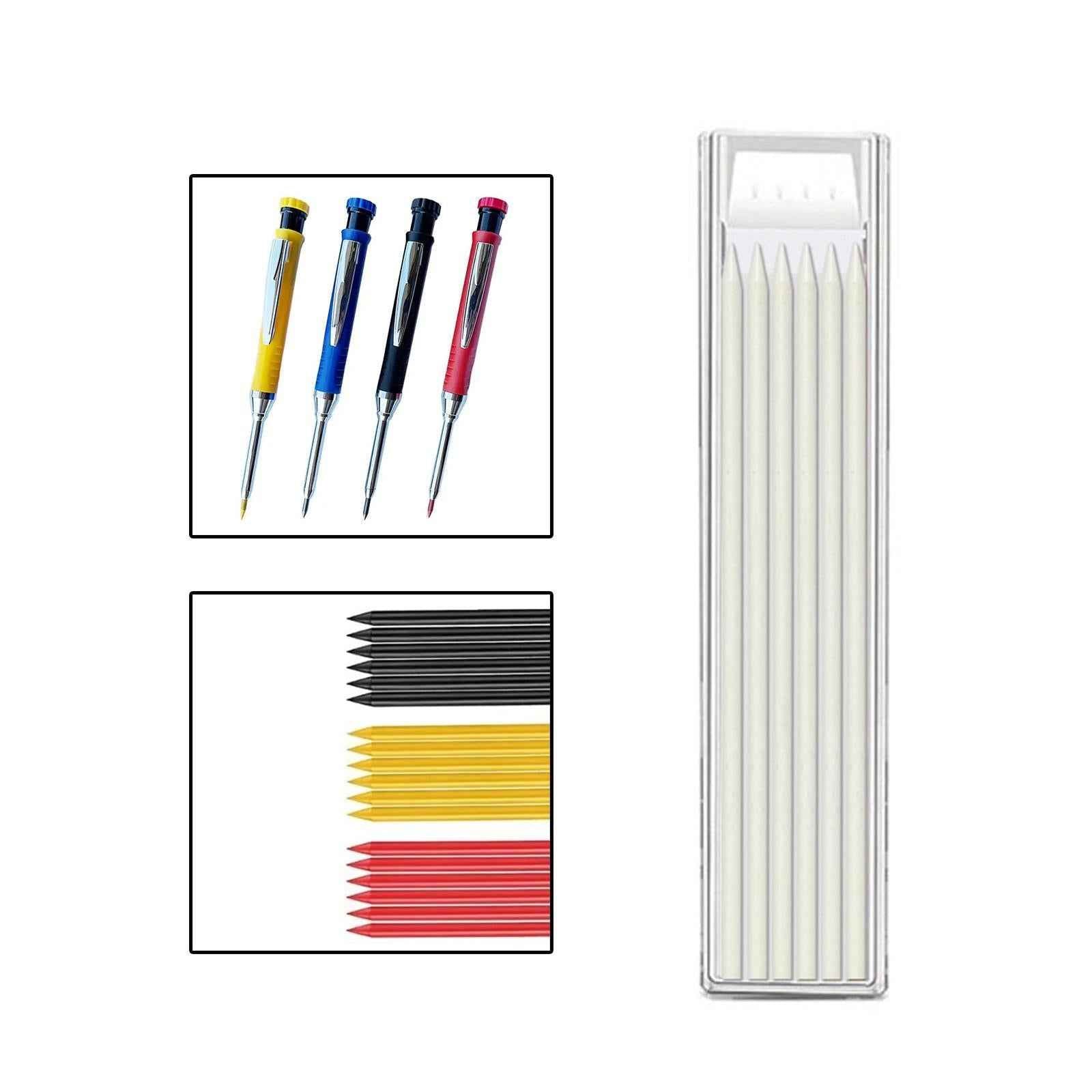 6x Carpenter Pencil Refills for DIY Project Woodworking Pencils Construction White