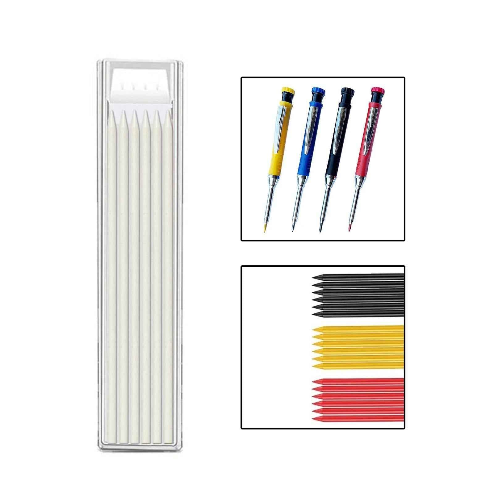 6x Carpenter Pencil Refills for DIY Project Woodworking Pencils Construction White
