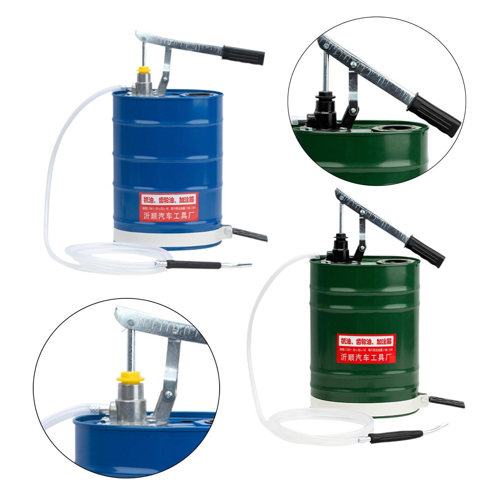 Manual Oil Filling Barrel Hand Pressure 10L Fill System for Vehicle Supplies Blue