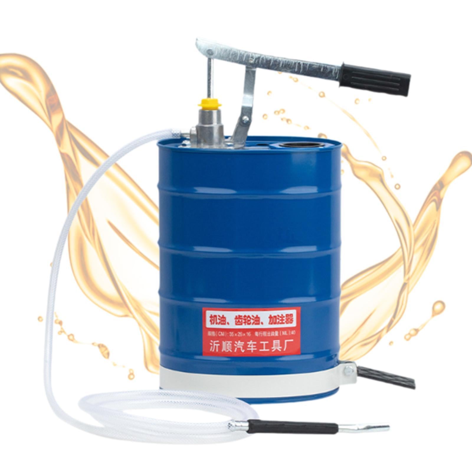Manual Oil Filling Barrel Hand Pressure 10L Fill System for Vehicle Supplies Blue