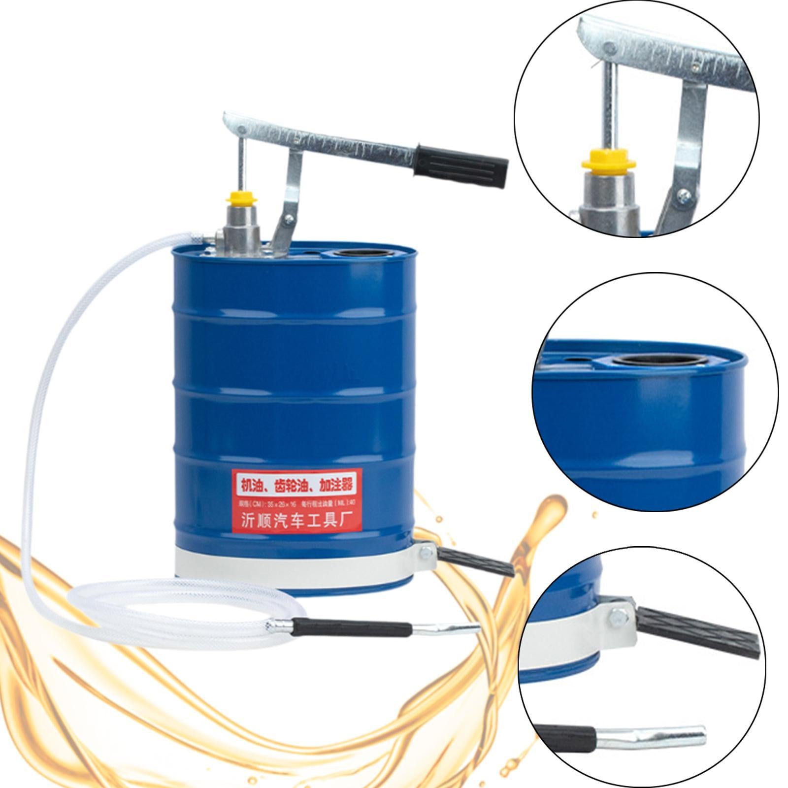 Manual Oil Filling Barrel Hand Pressure 10L Fill System for Vehicle Supplies Blue