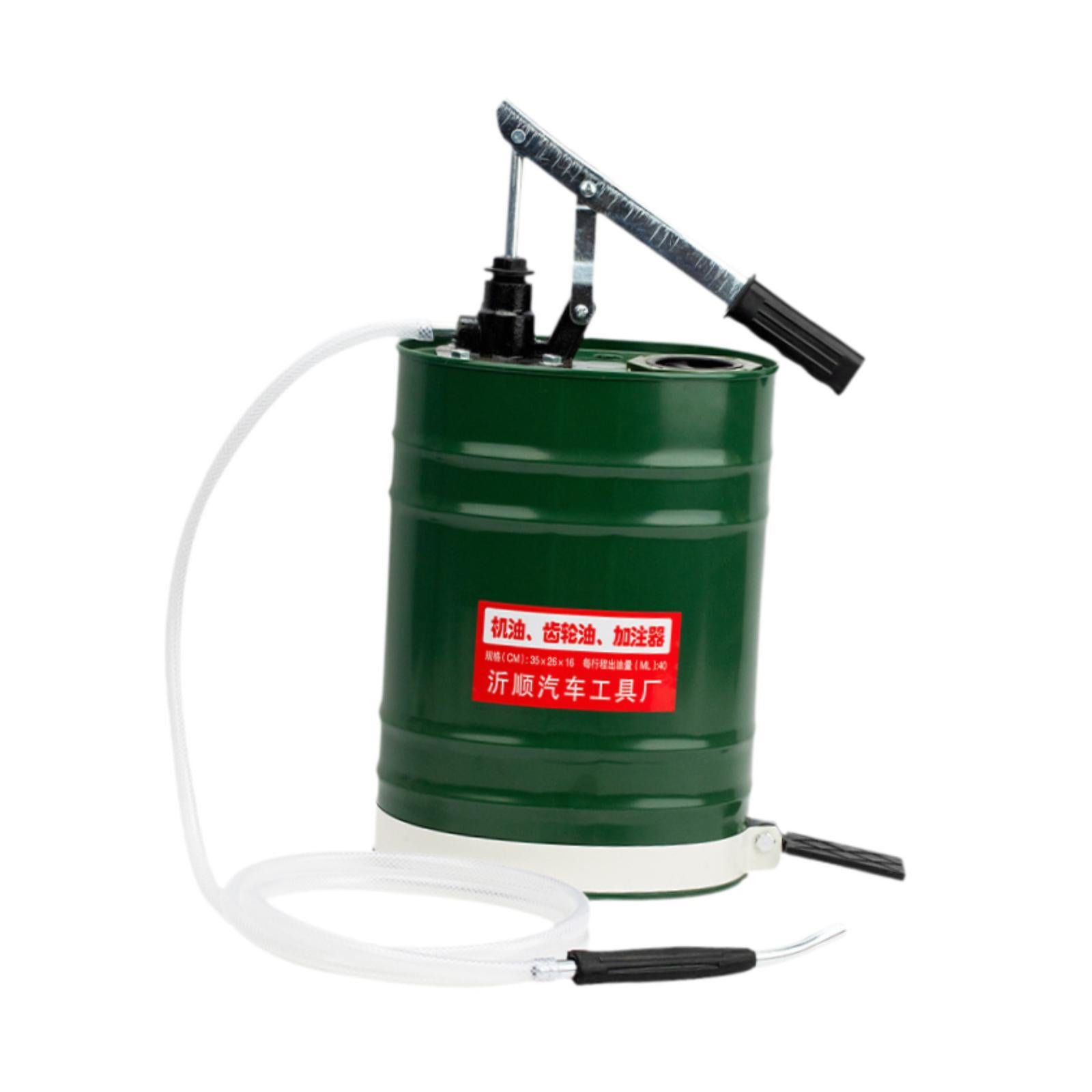 Manual Oil Filling Barrel Hand Pressure 10L Fill System for Vehicle Supplies Green