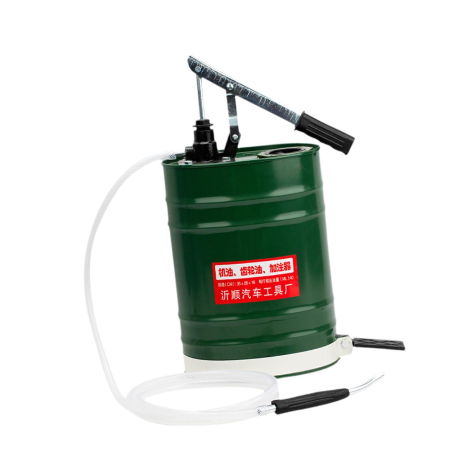 Manual Oil Filling Barrel Hand Pressure 10L Fill System for Vehicle Supplies Green