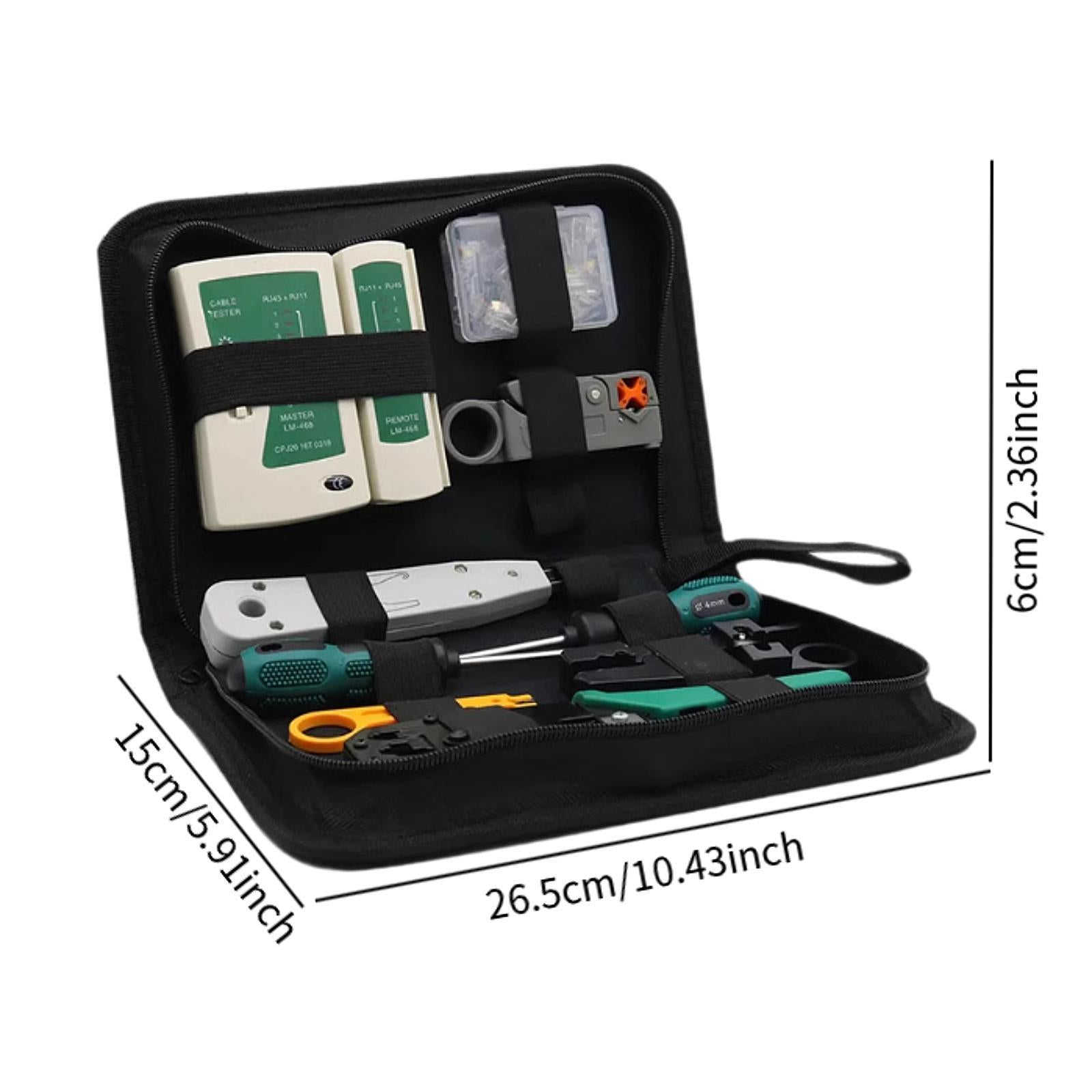 Network Tool Kit 11 in 1 Anti Slip Handle Cable Repair Maintenance Tools Set