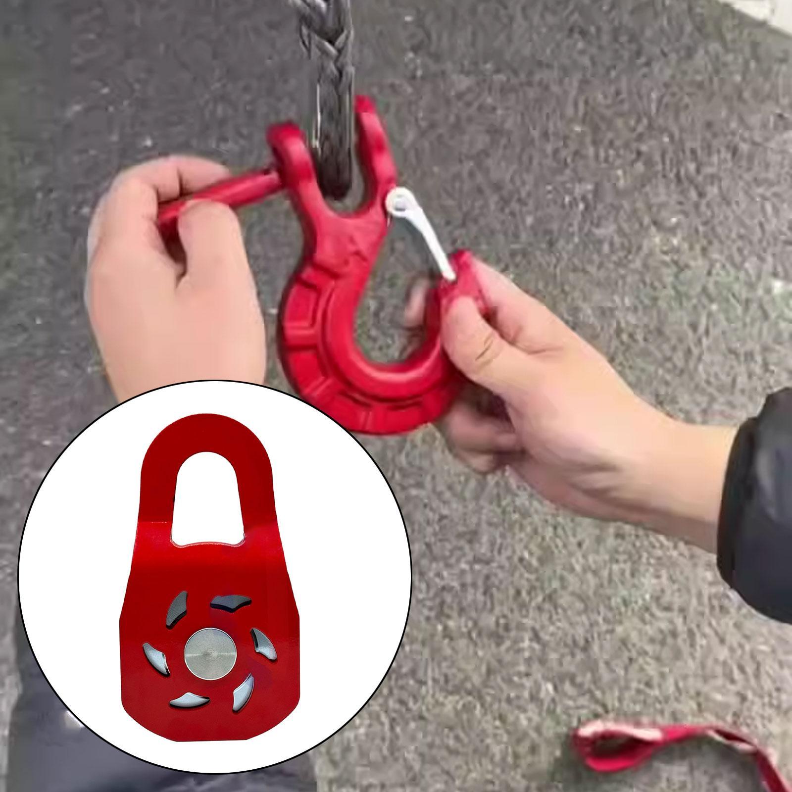 10 Ton Winch Snatch Block Portable Towing Pulley Block for UTV Tractor Truck Red