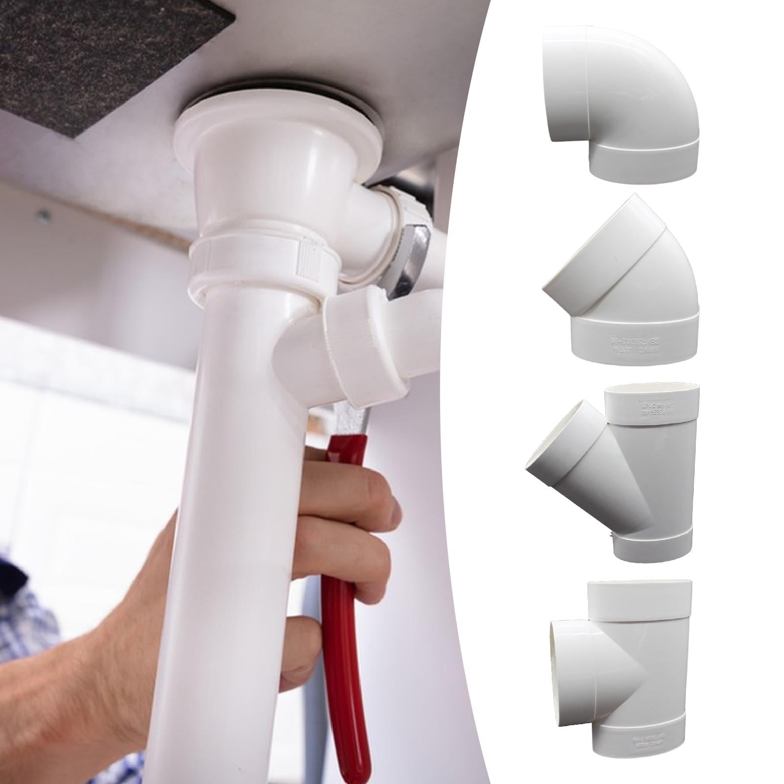 Ventilation Pipe Connector Tool PVC Ducting Adaptor for Hotel Restroom Basin Elbow 17.5cmx12.5cm
