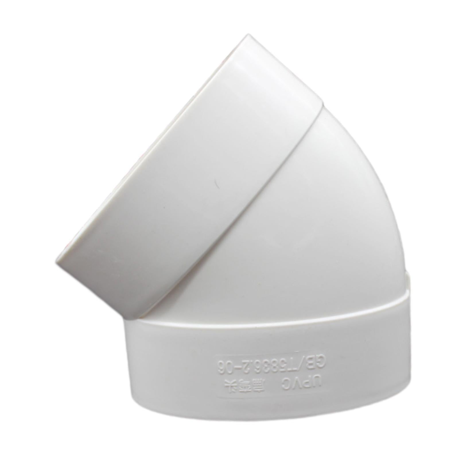 Ventilation Pipe Connector Tool PVC Ducting Adaptor for Hotel Restroom Basin 45Degree 17.5x12.5cm