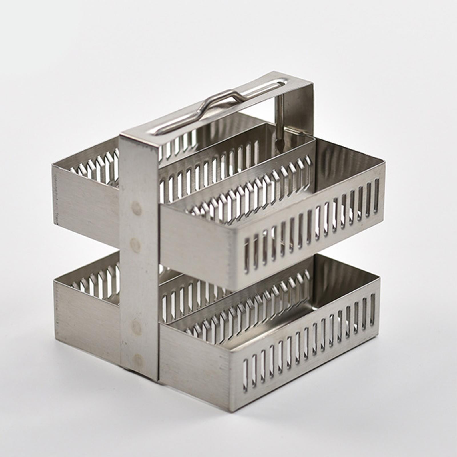 Stainless Steel Dyeing Rack Two Layers for Laboratory Supplies Accessory fits 30 Slides