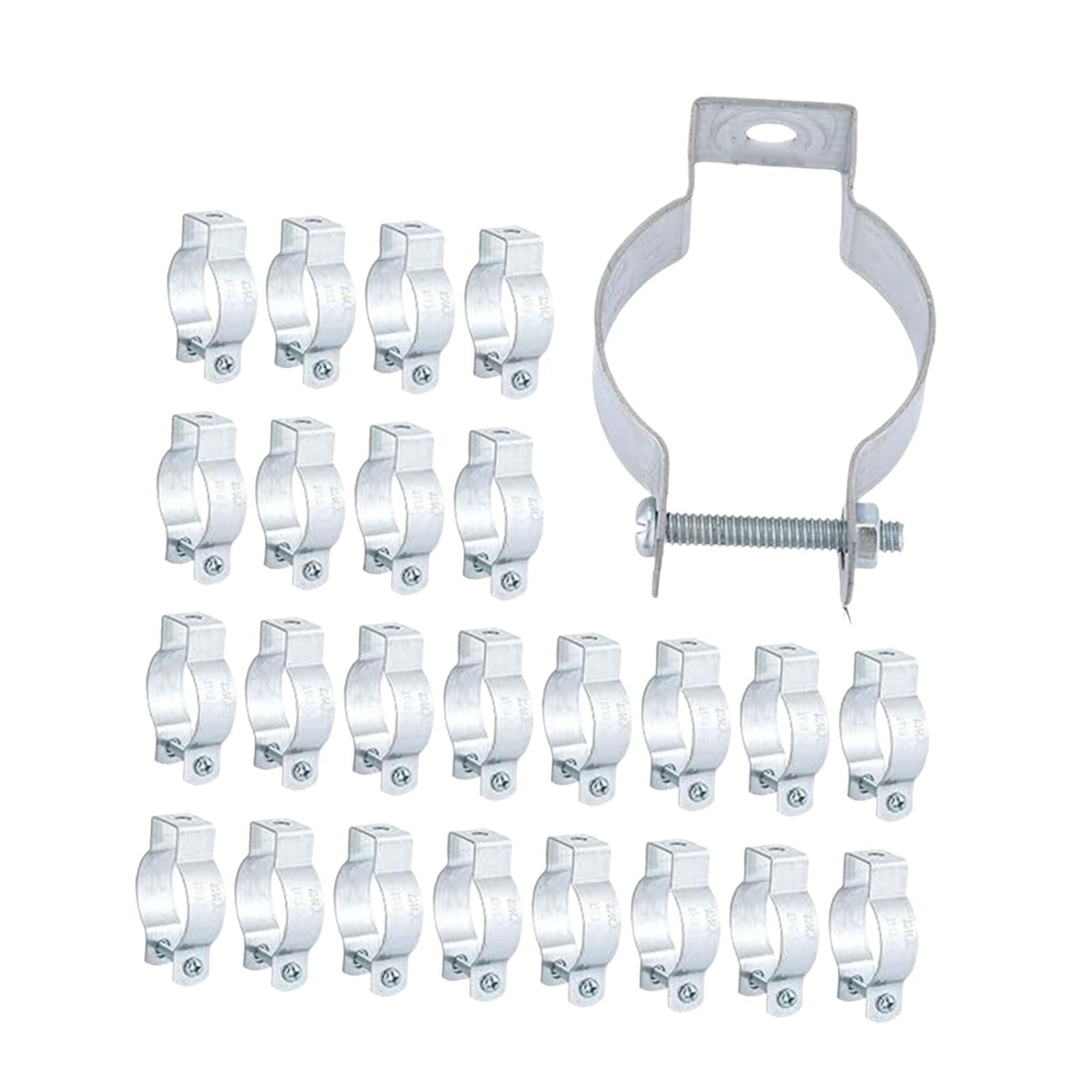25x Galvanized Steel Conduit Hangers Rigid Silver Versatile Professional 21.8 mm