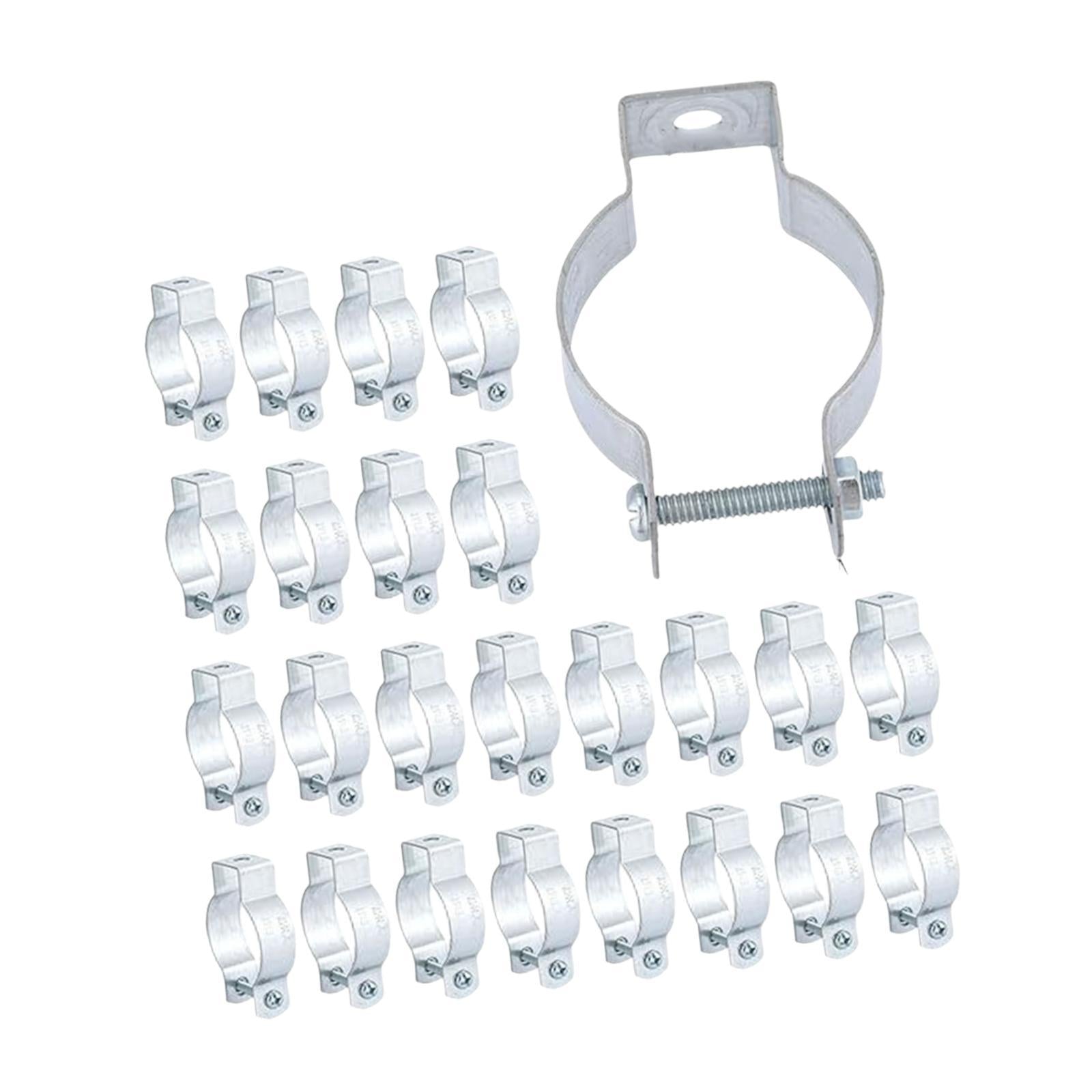 25x Galvanized Steel Conduit Hangers Rigid Silver Versatile Professional 21.8 mm