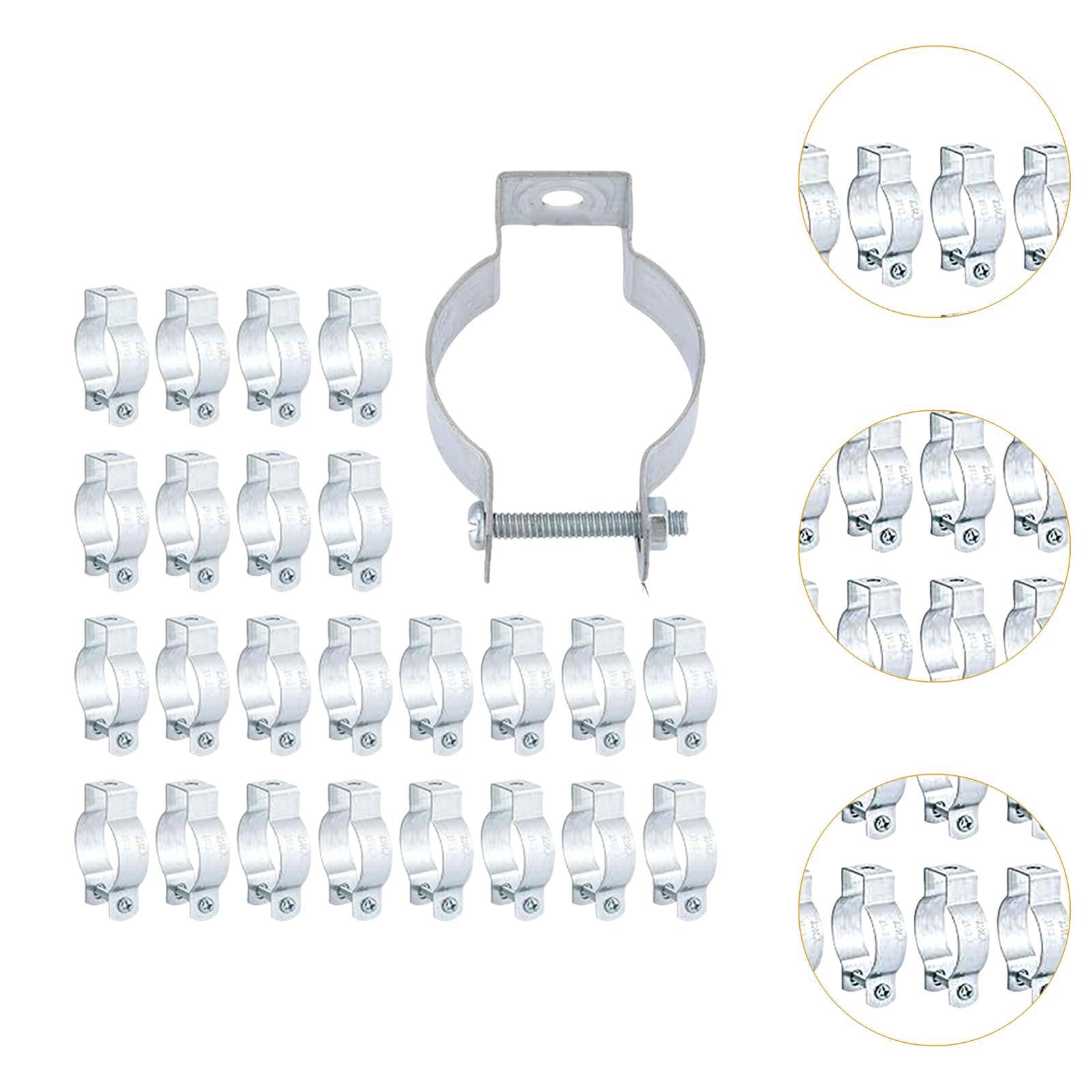 25x Galvanized Steel Conduit Hangers Rigid Silver Versatile Professional 21.8 mm