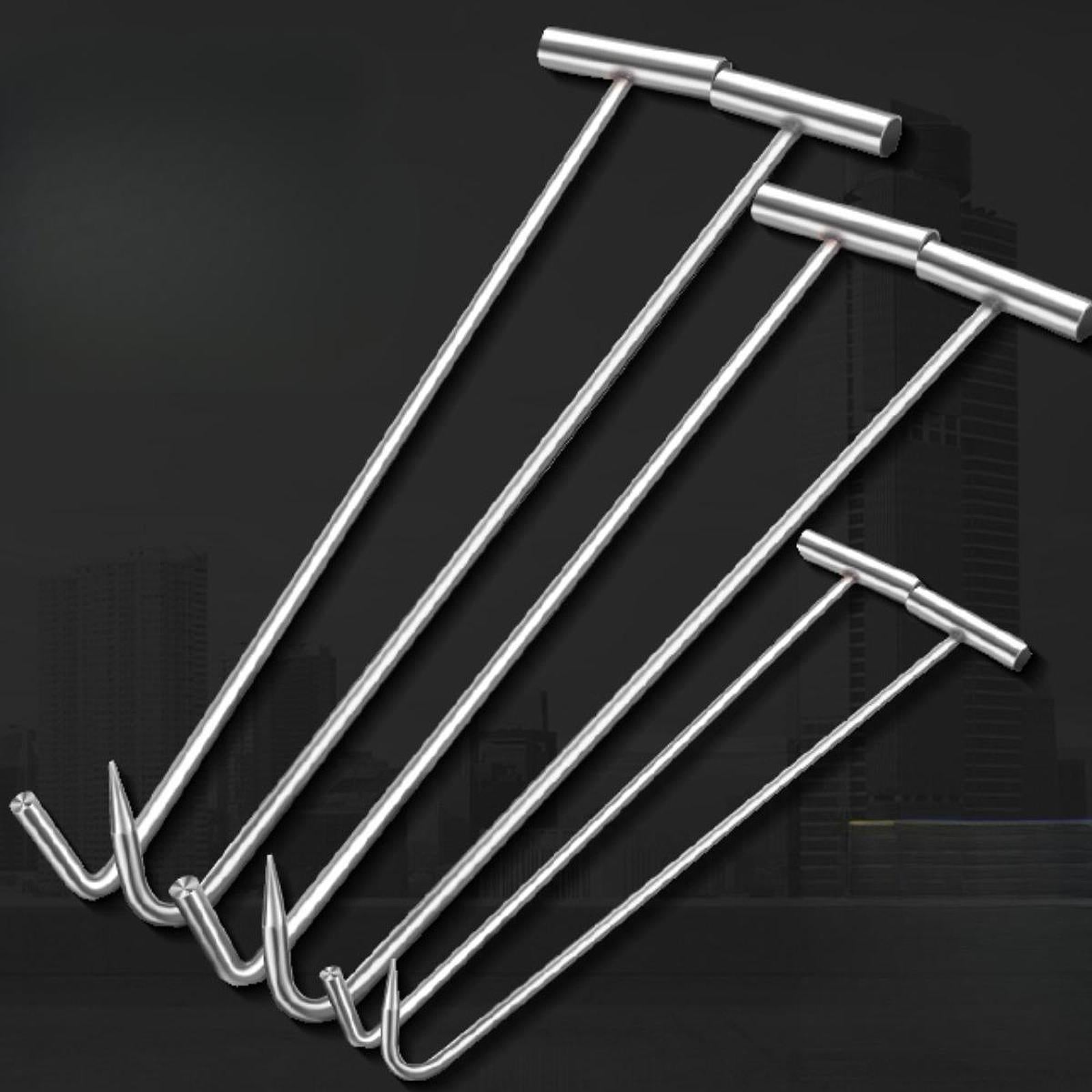 Manhole Hook Tool Stainless Steel Lift Manhole Covers Versatile T Shape Hook S Blunt mouth