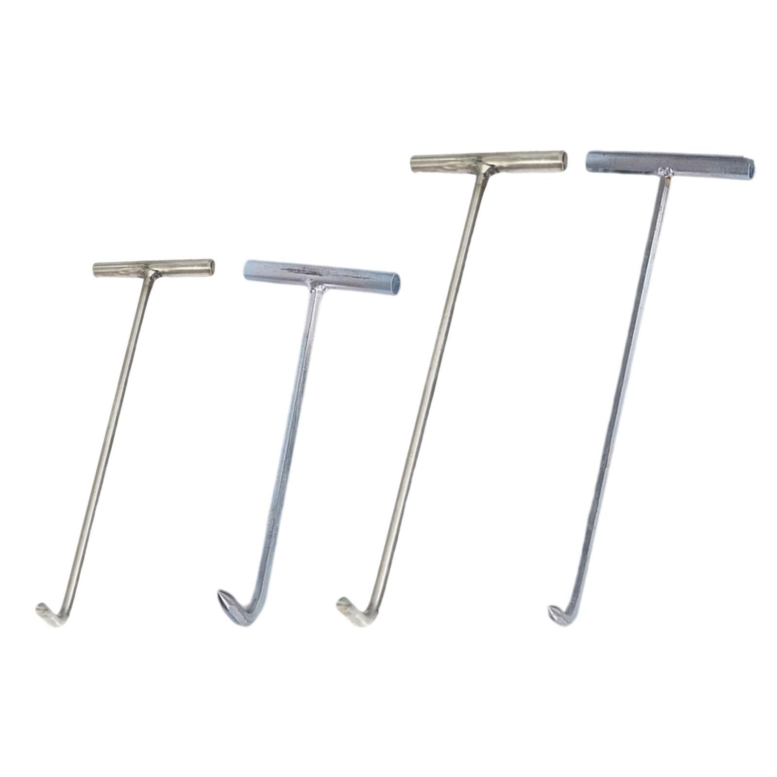 Manhole Hook Tool Stainless Steel Lift Manhole Covers Versatile T Shape Hook S Blunt mouth