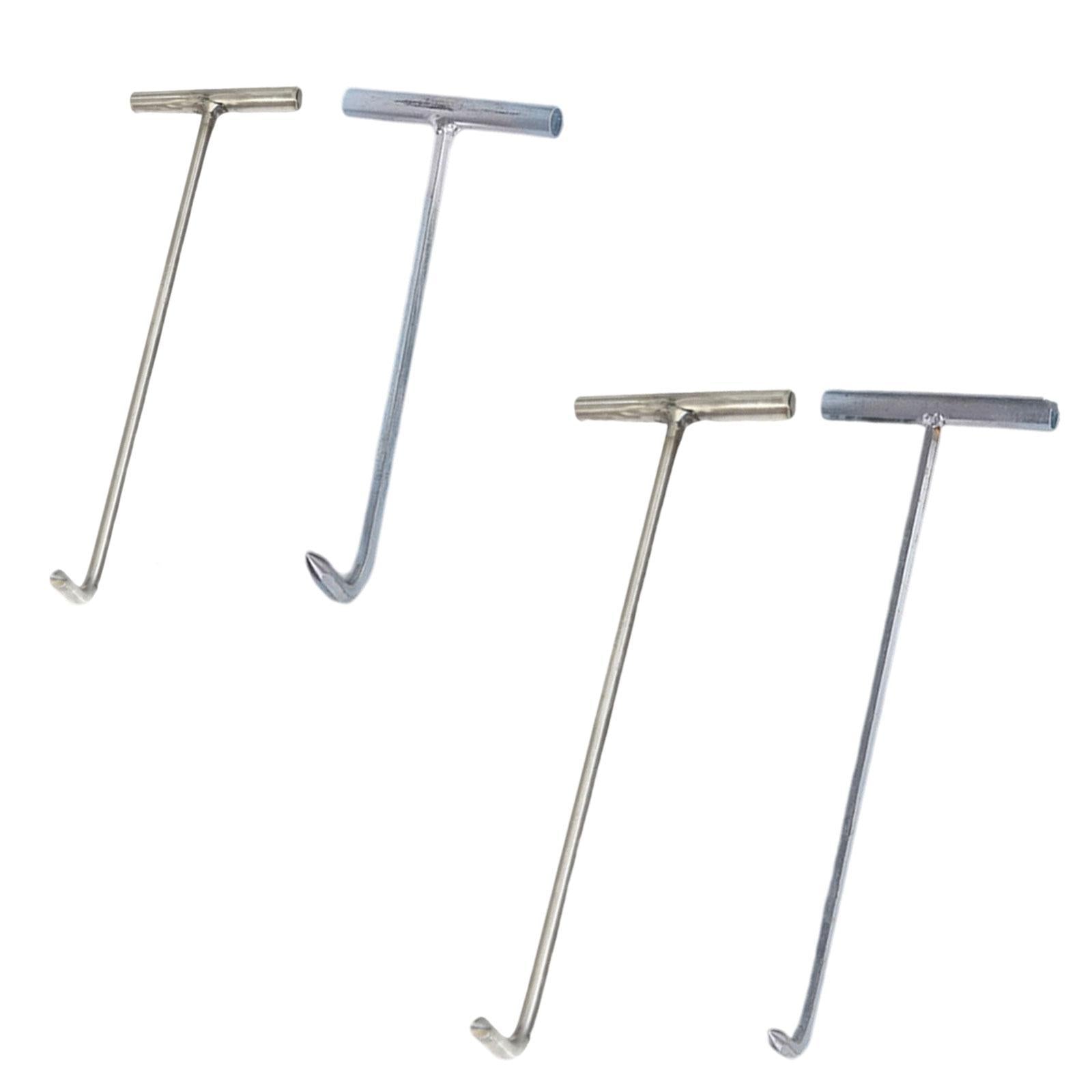 Manhole Hook Tool Stainless Steel Lift Manhole Covers Versatile T Shape Hook S Blunt mouth