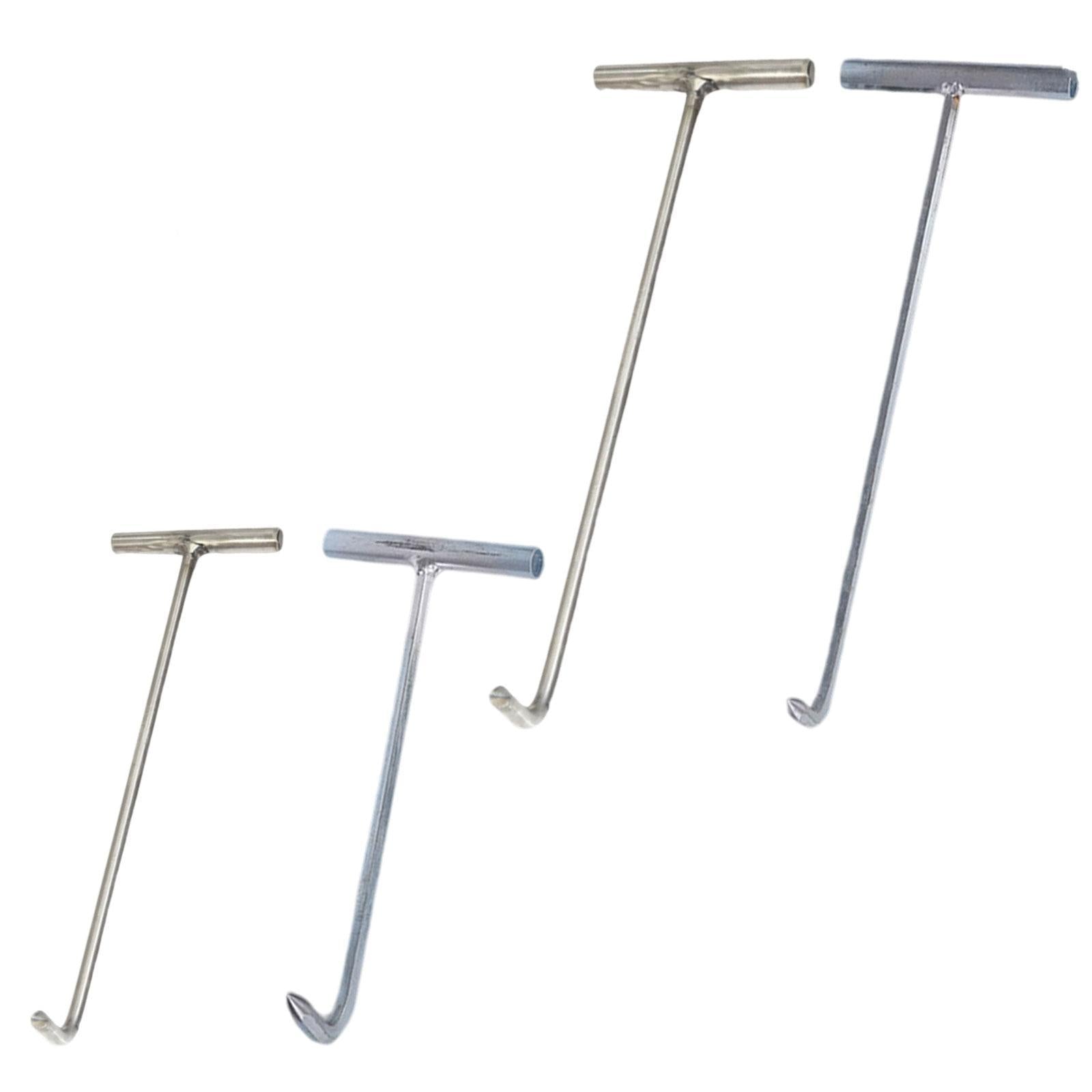 Manhole Hook Tool Stainless Steel Lift Manhole Covers Versatile T Shape Hook S Blunt mouth
