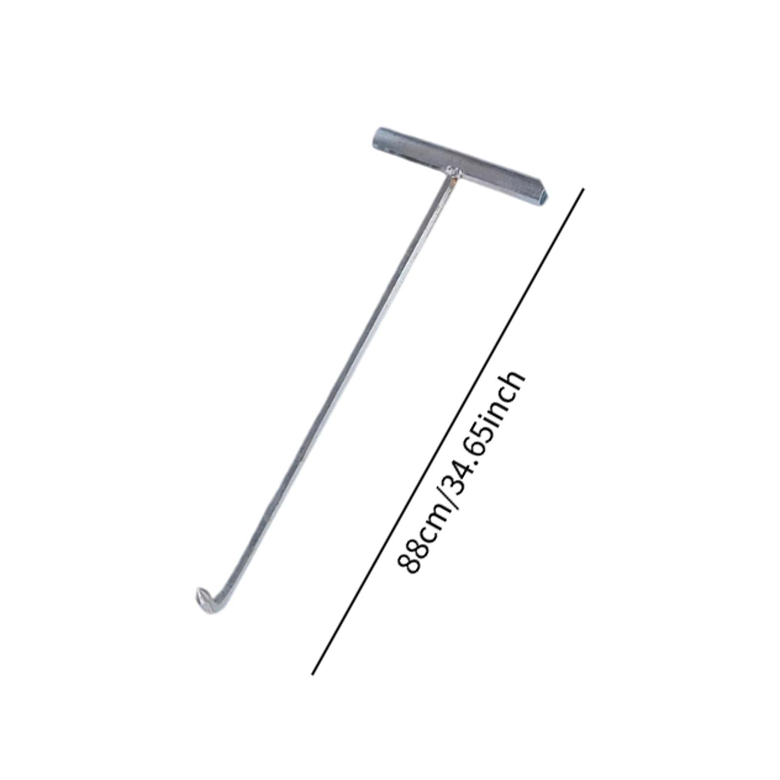 Manhole Hook Tool Stainless Steel Lift Manhole Covers Versatile T Shape Hook L Sharp mouth