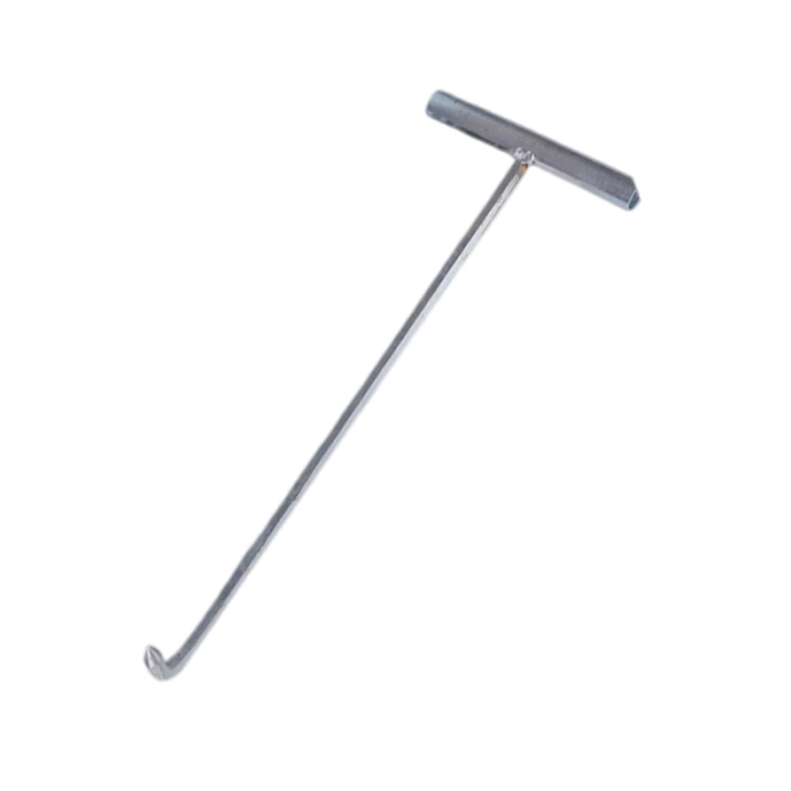 Manhole Hook Tool Stainless Steel Lift Manhole Covers Versatile T Shape Hook L Sharp mouth