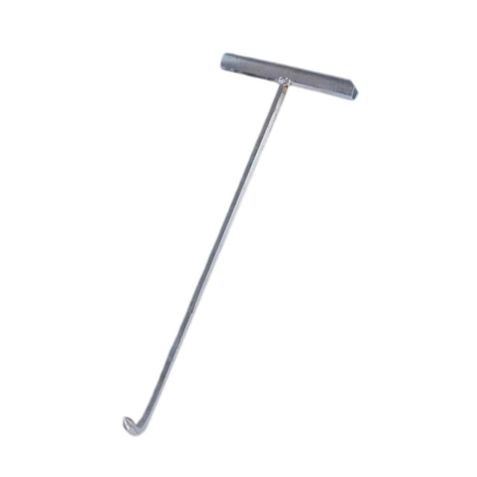 Manhole Hook Tool Stainless Steel Lift Manhole Covers Versatile T Shape Hook L Sharp mouth