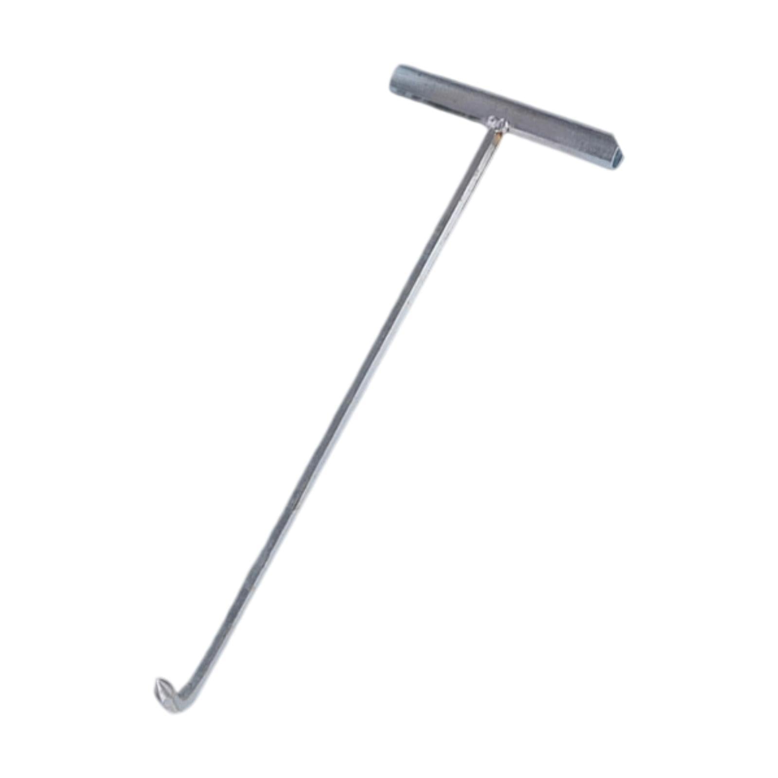 Manhole Hook Tool Stainless Steel Lift Manhole Covers Versatile T Shape Hook L Sharp mouth
