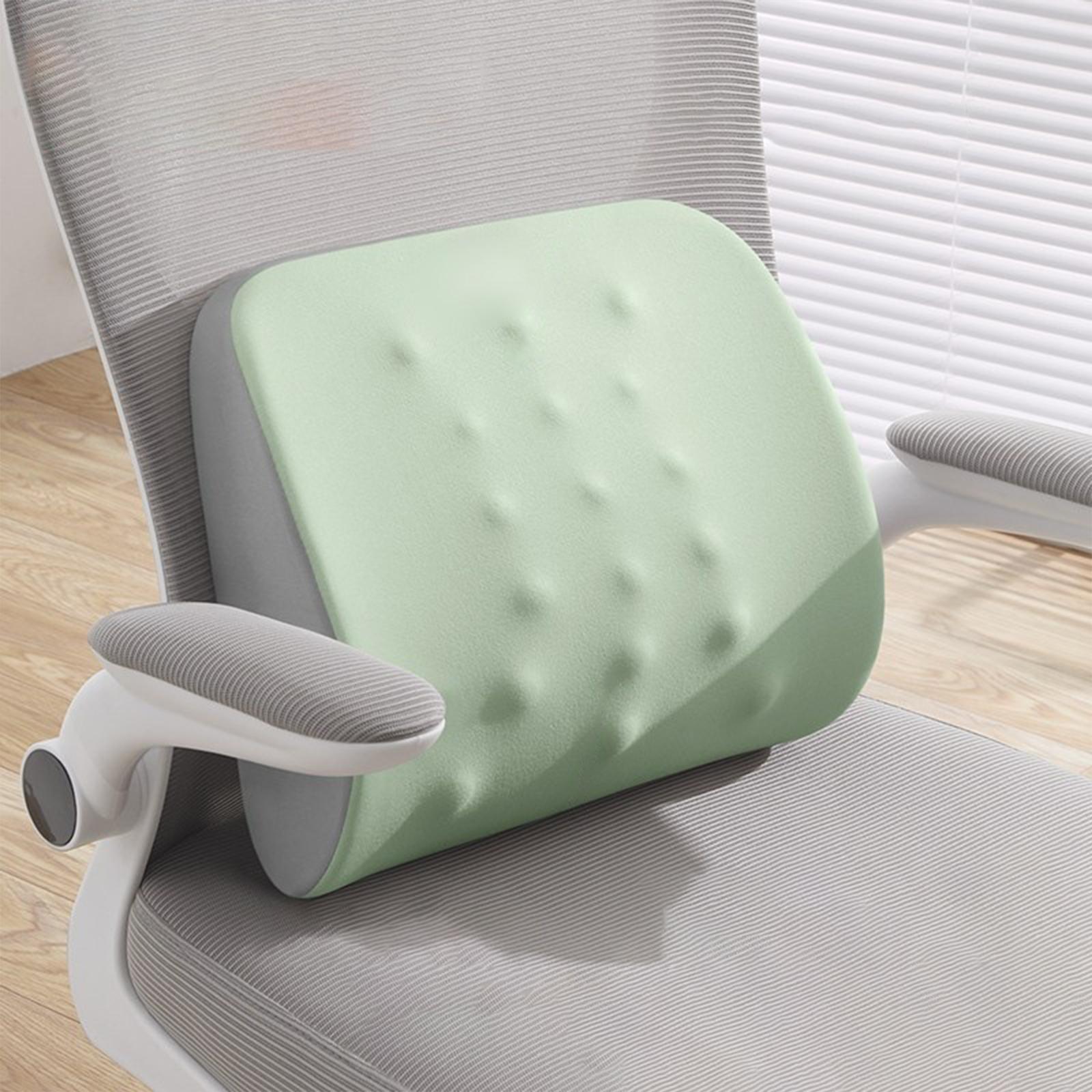 Waist Support Pad Soft Lumbar Support Pillow for Car Plane Office Desk Chair Green