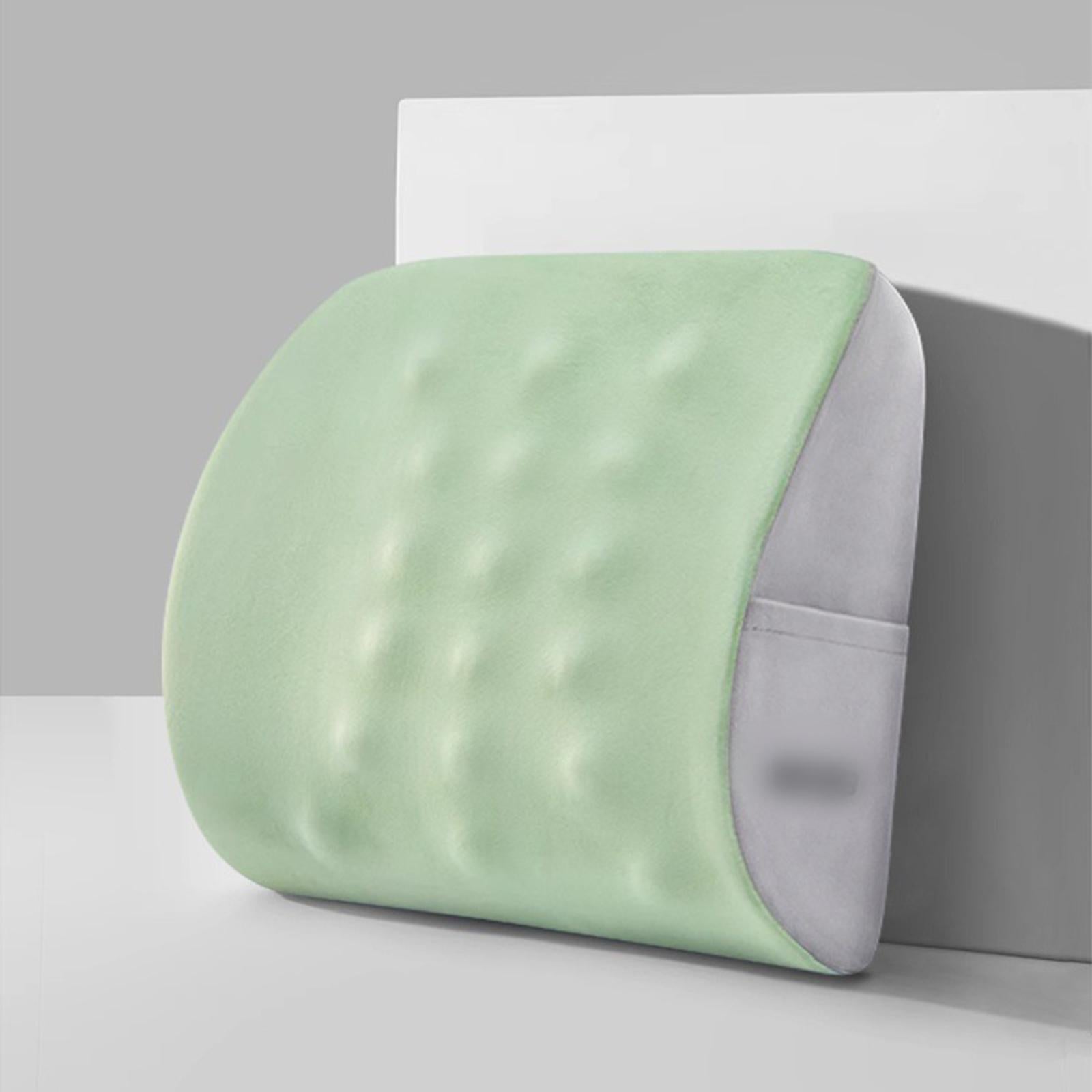 Waist Support Pad Soft Lumbar Support Pillow for Car Plane Office Desk Chair Green
