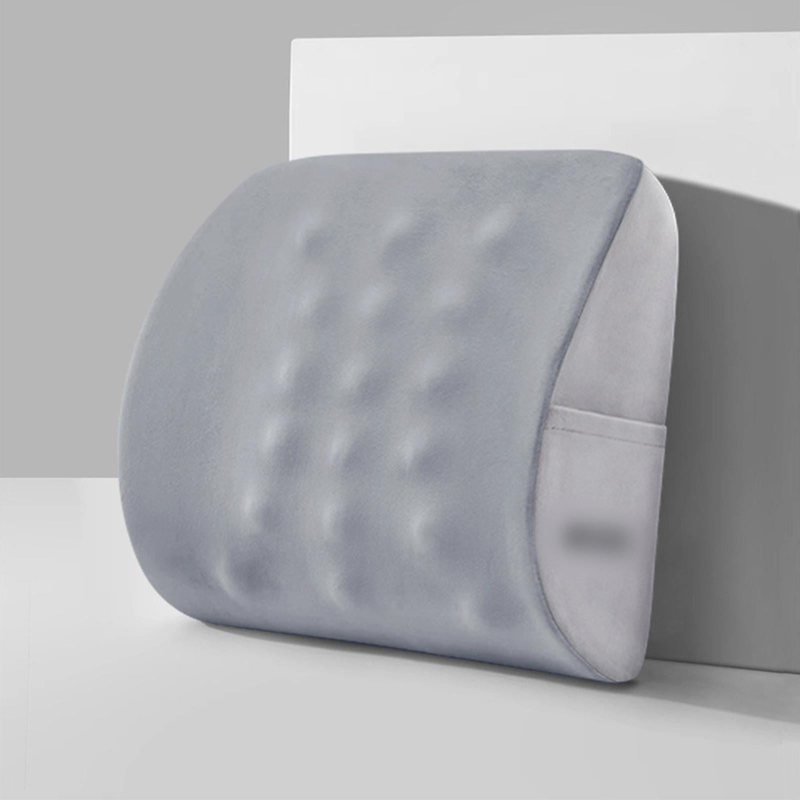 Waist Support Pad Soft Lumbar Support Pillow for Car Plane Office Desk Chair Gray