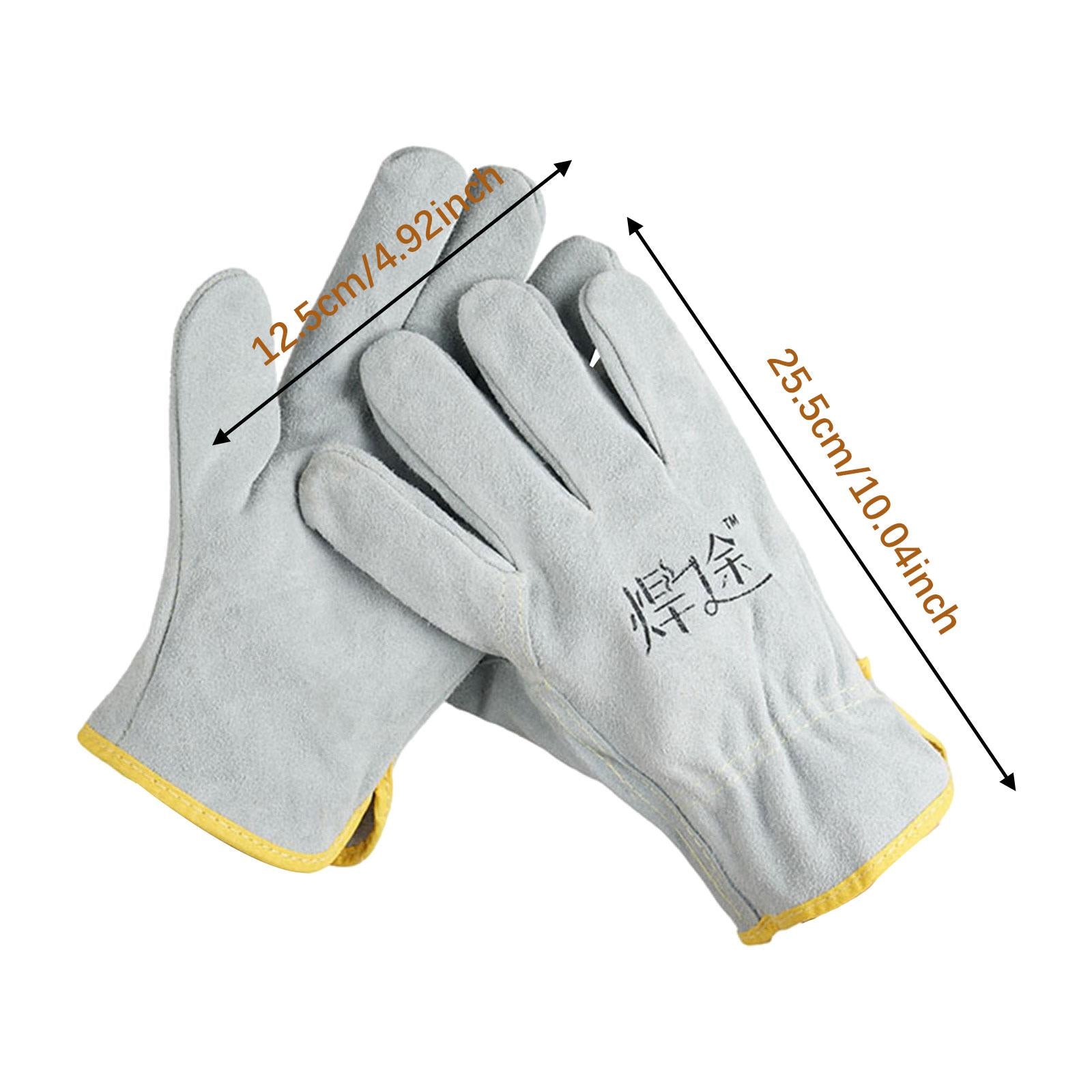 Welding Glove Welder High Temperature Reinforced Camping Fireplace Gardening Grey