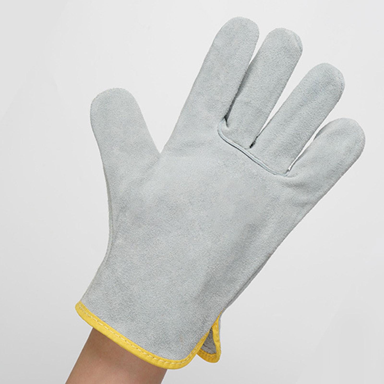 Welding Glove Welder High Temperature Reinforced Camping Fireplace Gardening Grey