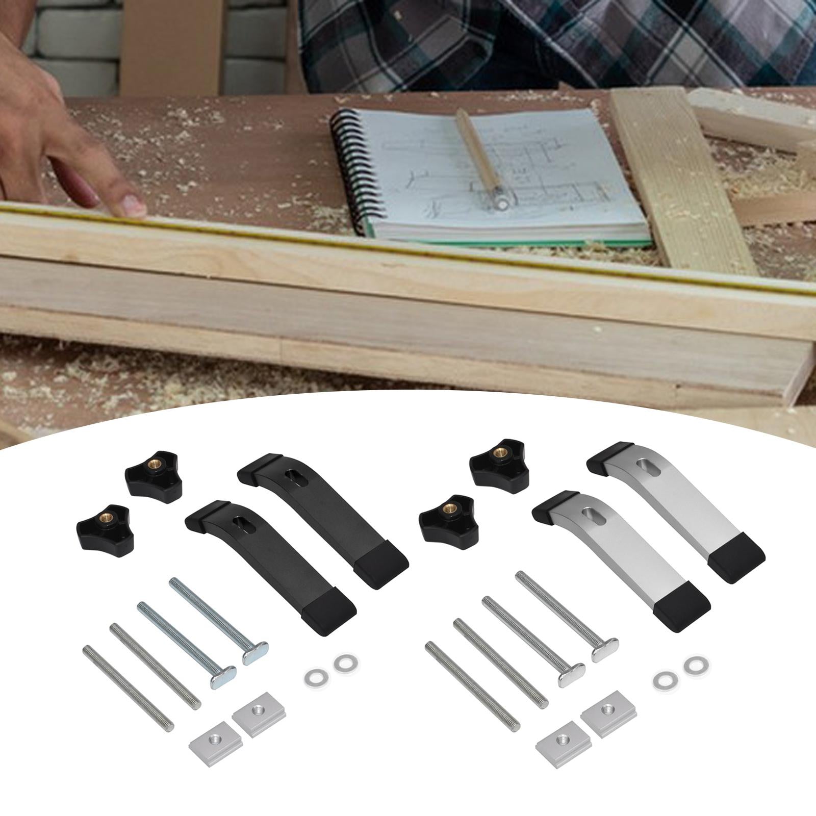 T Tracks Hold Down Clamp with Bolt and Silder for CNC Woodworking DIY Jigs black