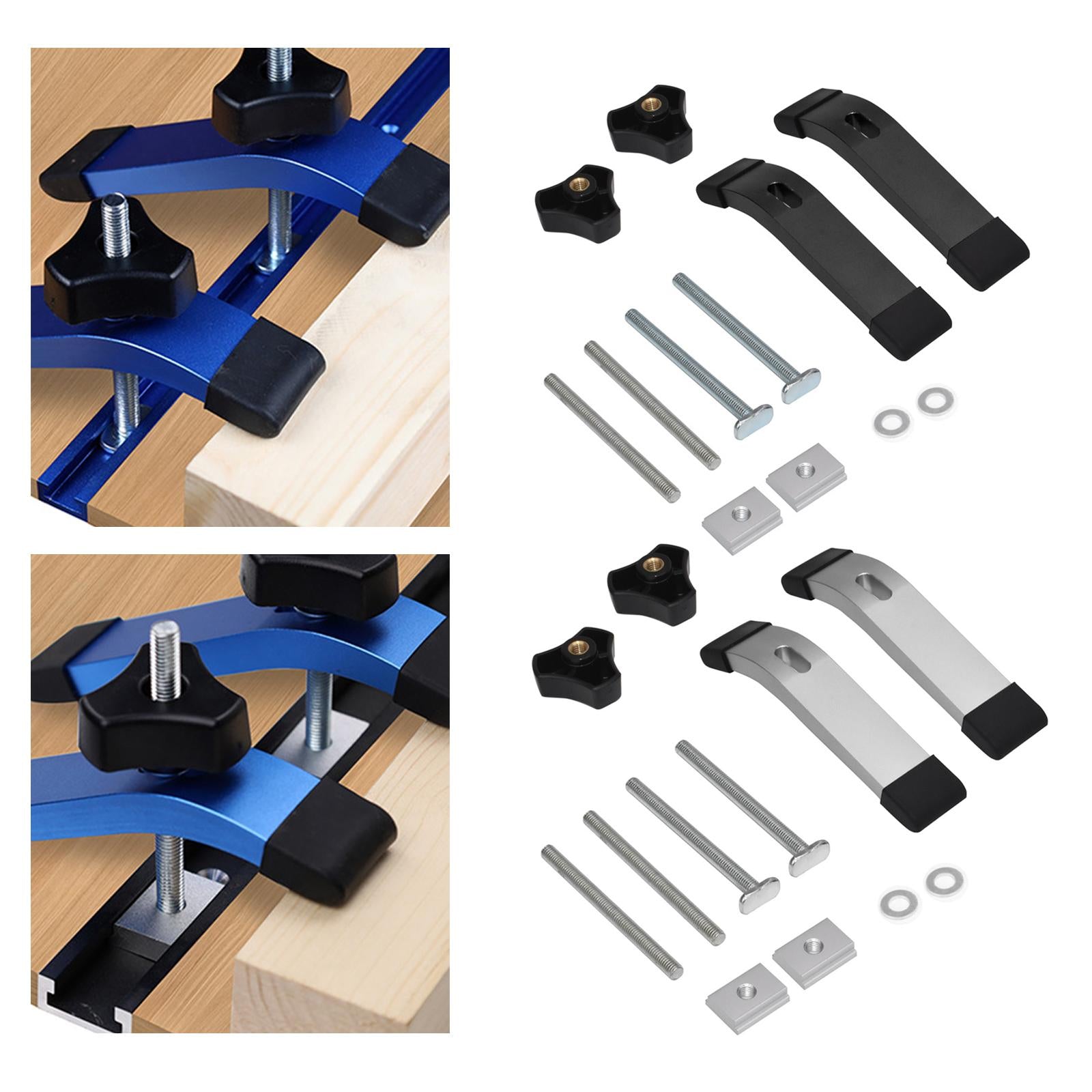 T Tracks Hold Down Clamp with Bolt and Silder for CNC Woodworking DIY Jigs black