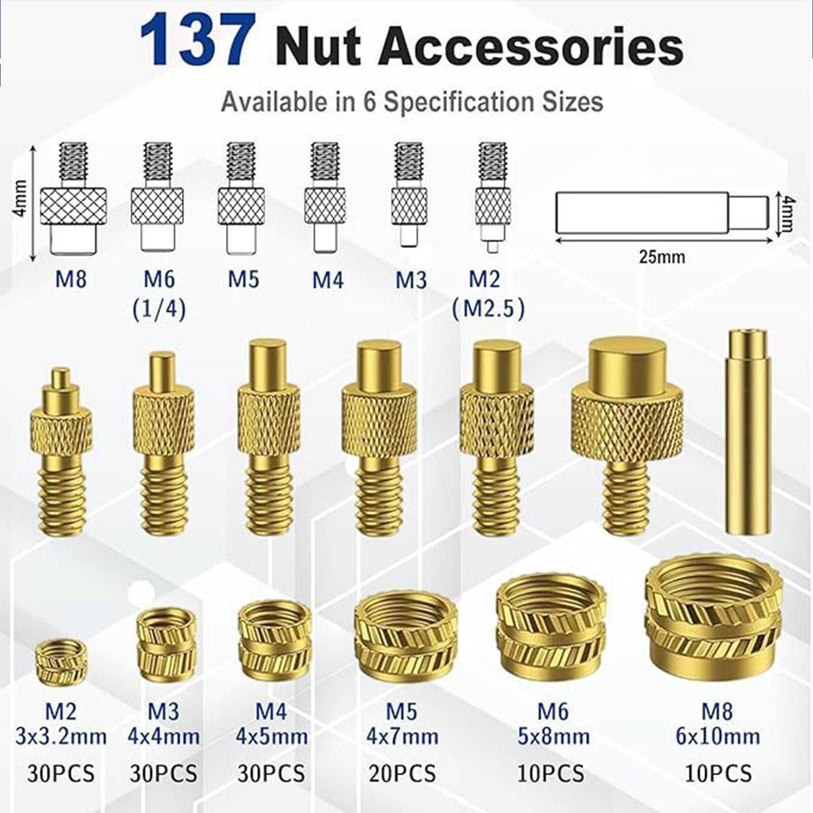 Threaded Inserts Soldering Tips Set Professional Electric Soldering Iron Kit