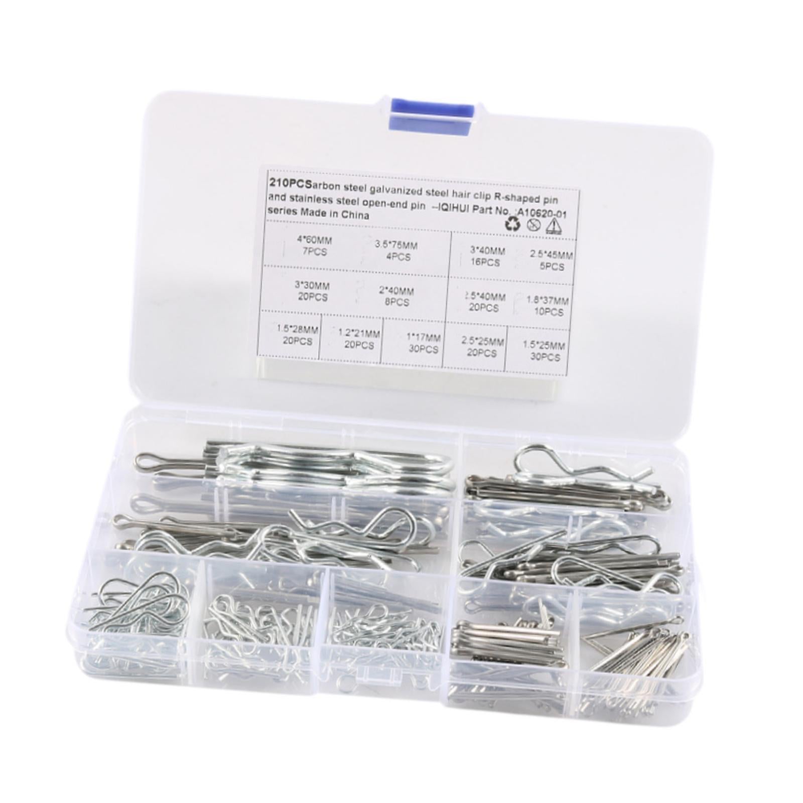 210x Hair Pin Cotter Pin Assortment Kit Trucks Heavy Duty Automotive R Clips