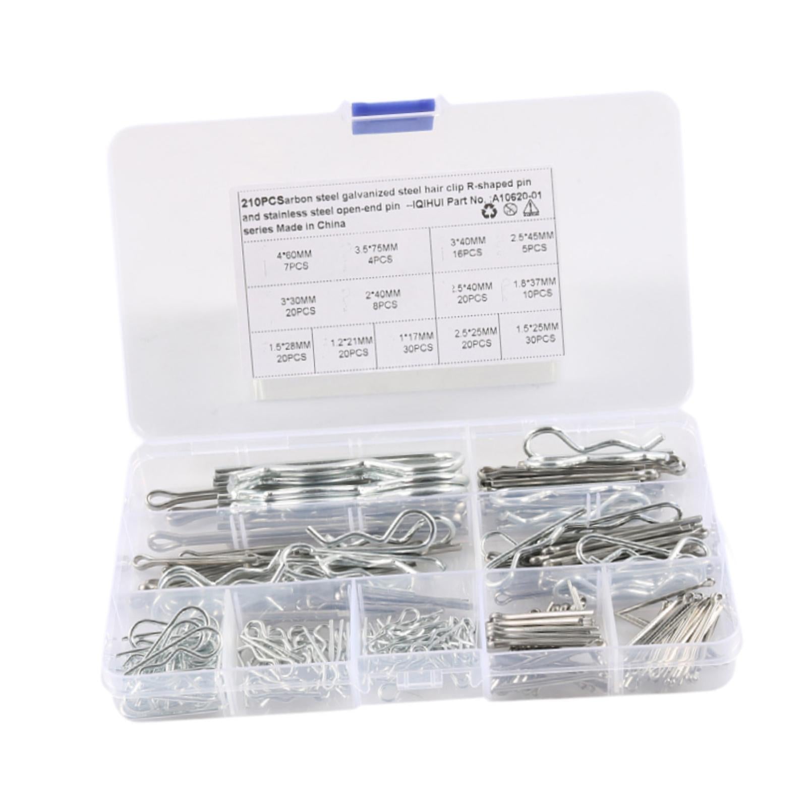 210x Hair Pin Cotter Pin Assortment Kit Trucks Heavy Duty Automotive R Clips