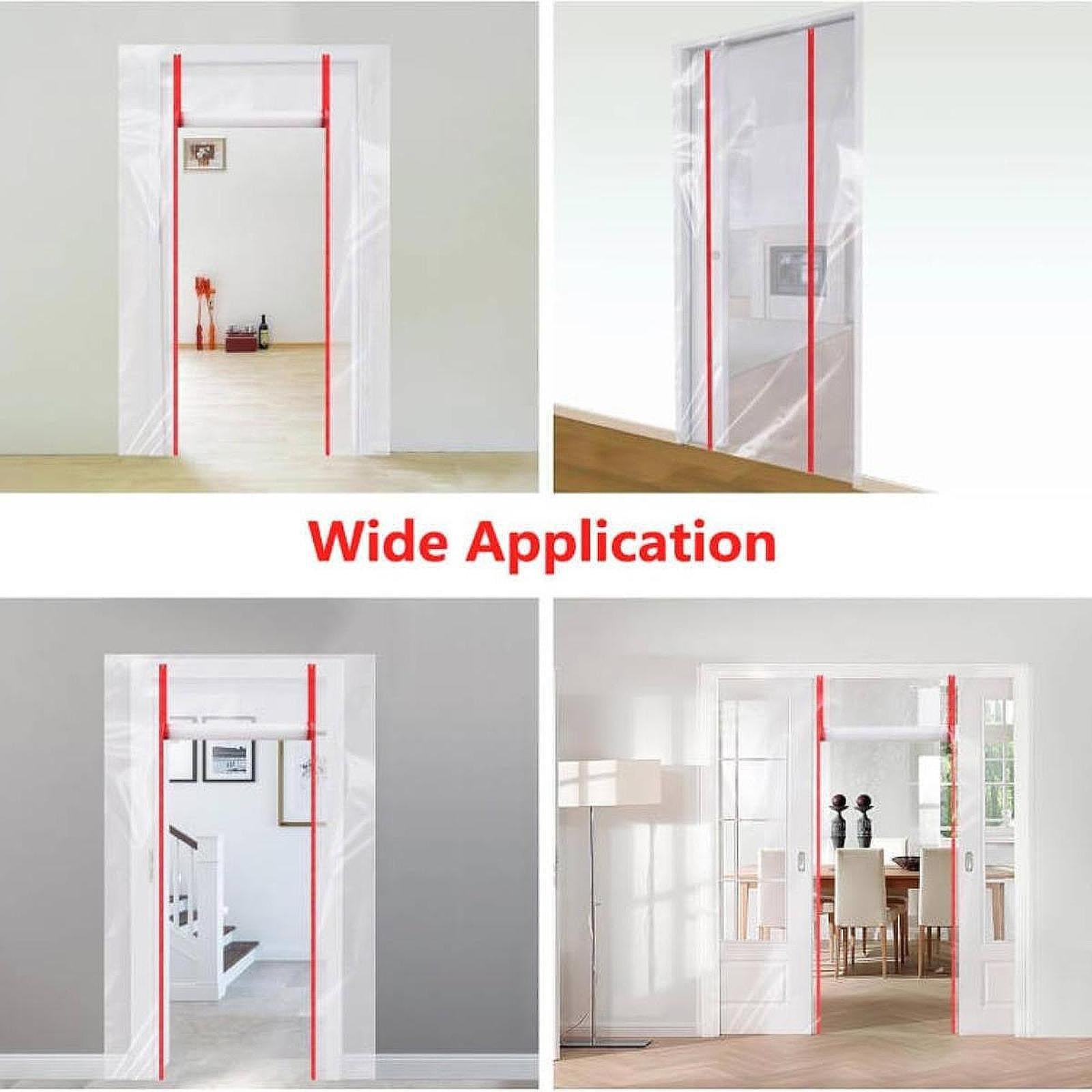 2 Roll Instant Door Zipper Replacement Self Adhesive for Screen Outdoor Tarp Red