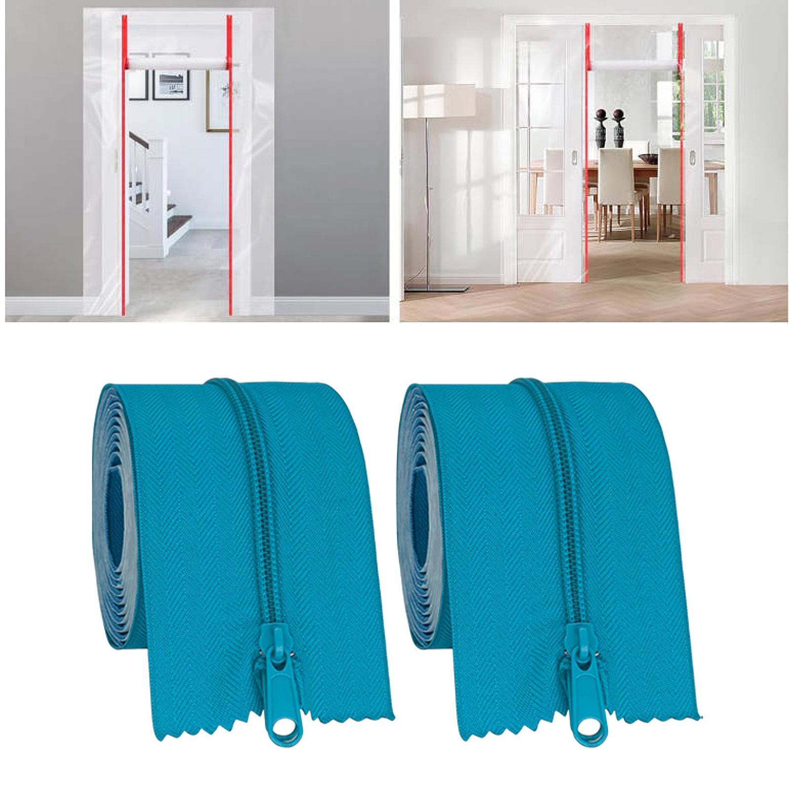 2 Roll Instant Door Zipper Replacement Self Adhesive for Screen Outdoor Tarp Blue