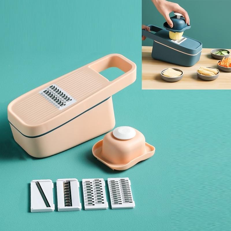 Multifunctional Vegetable Cutter Household Stainless Steel Wire Grater Potato Slicer Grater (Pink)