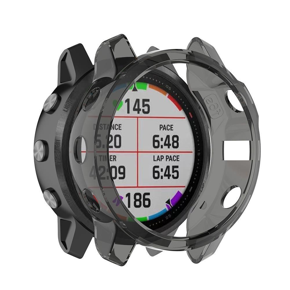 For Garmin Fenix 6S / 6S Pro Smart Watch Half Coverage TPU Protective Case (Transparent Black)