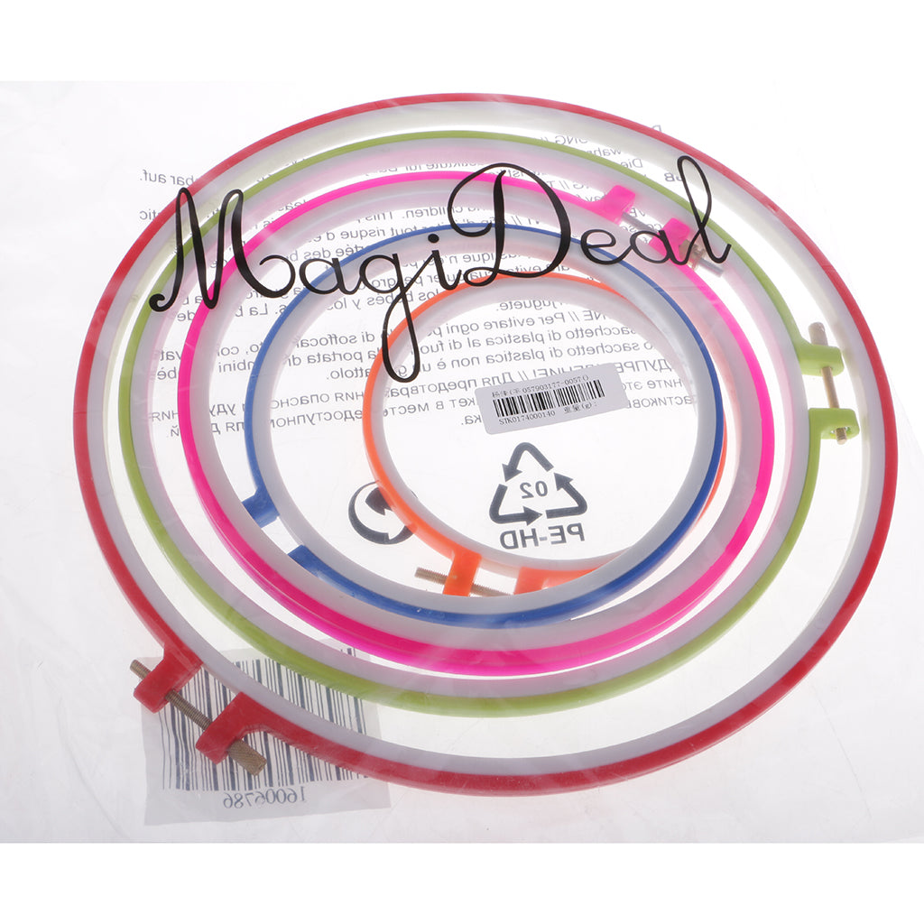 5pcs Plastic Embroidery Hoops Cross Stitch Hoop Circle Set 5-11 Inch 1#