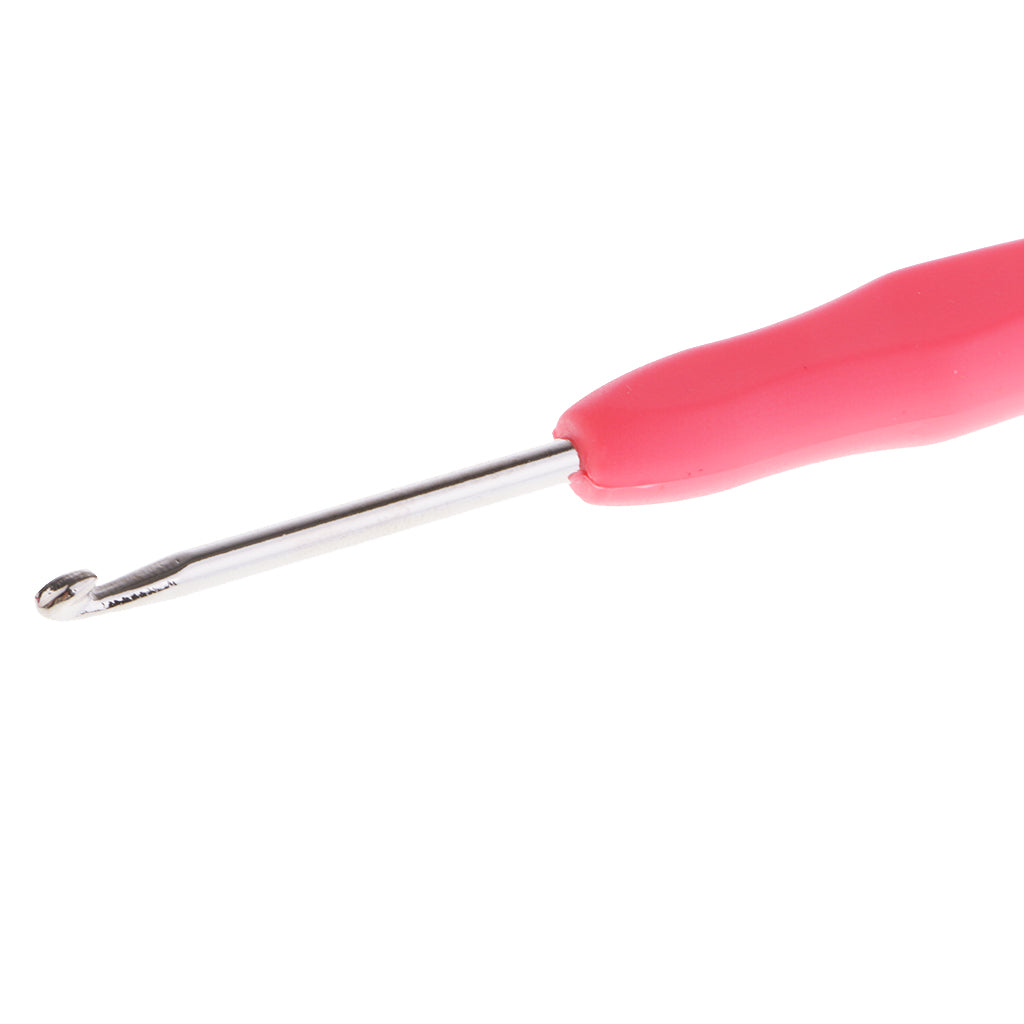 10pcs Colorful Metal Crochet Hooks Needles Set w/ Soft Handle 0.5-2.75mm